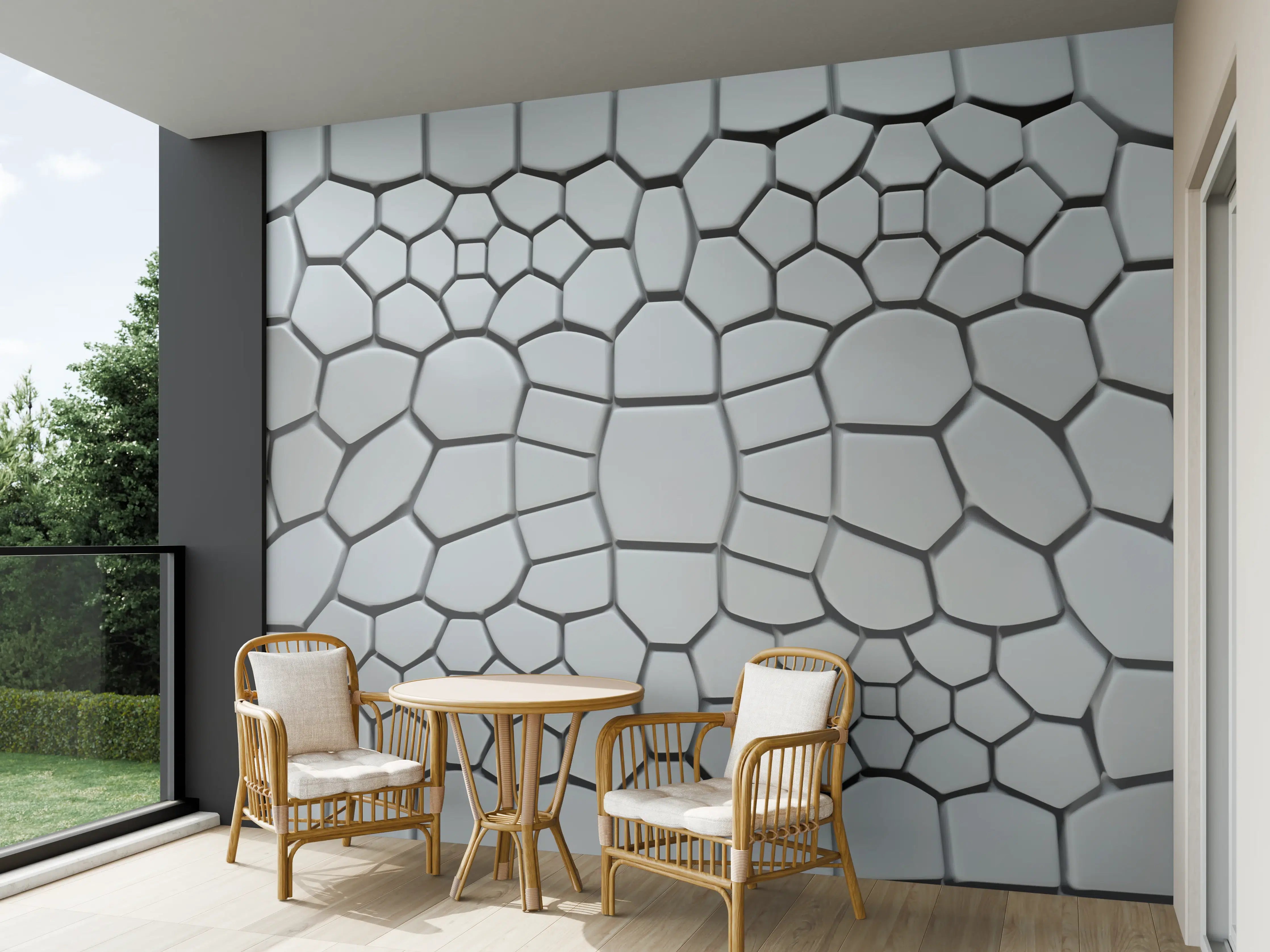 Wandverkleidung außen - Moderne geometrische Wandverkleidung in Grau