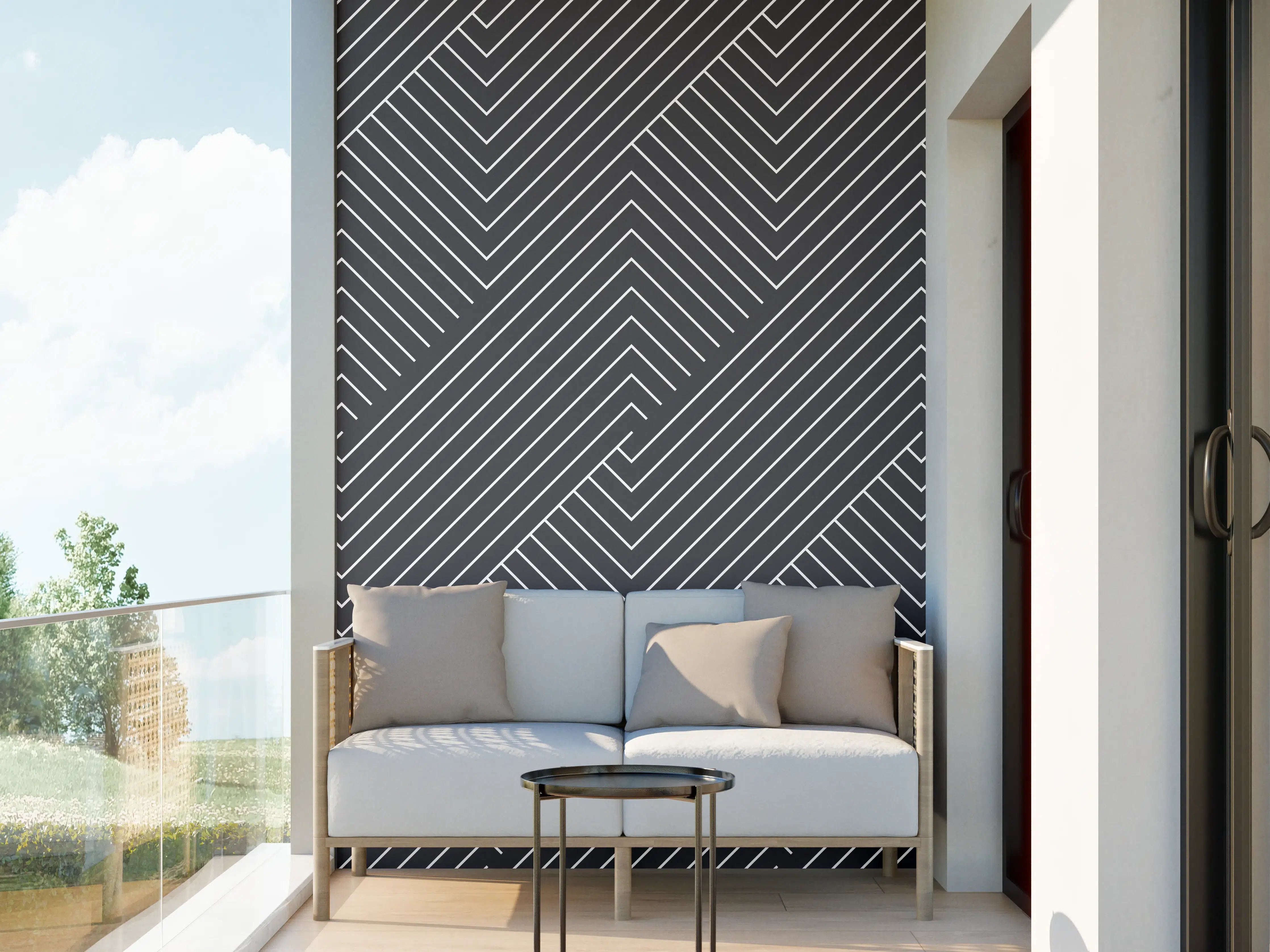Wandverkleidung außen - Moderne graue Geometrie