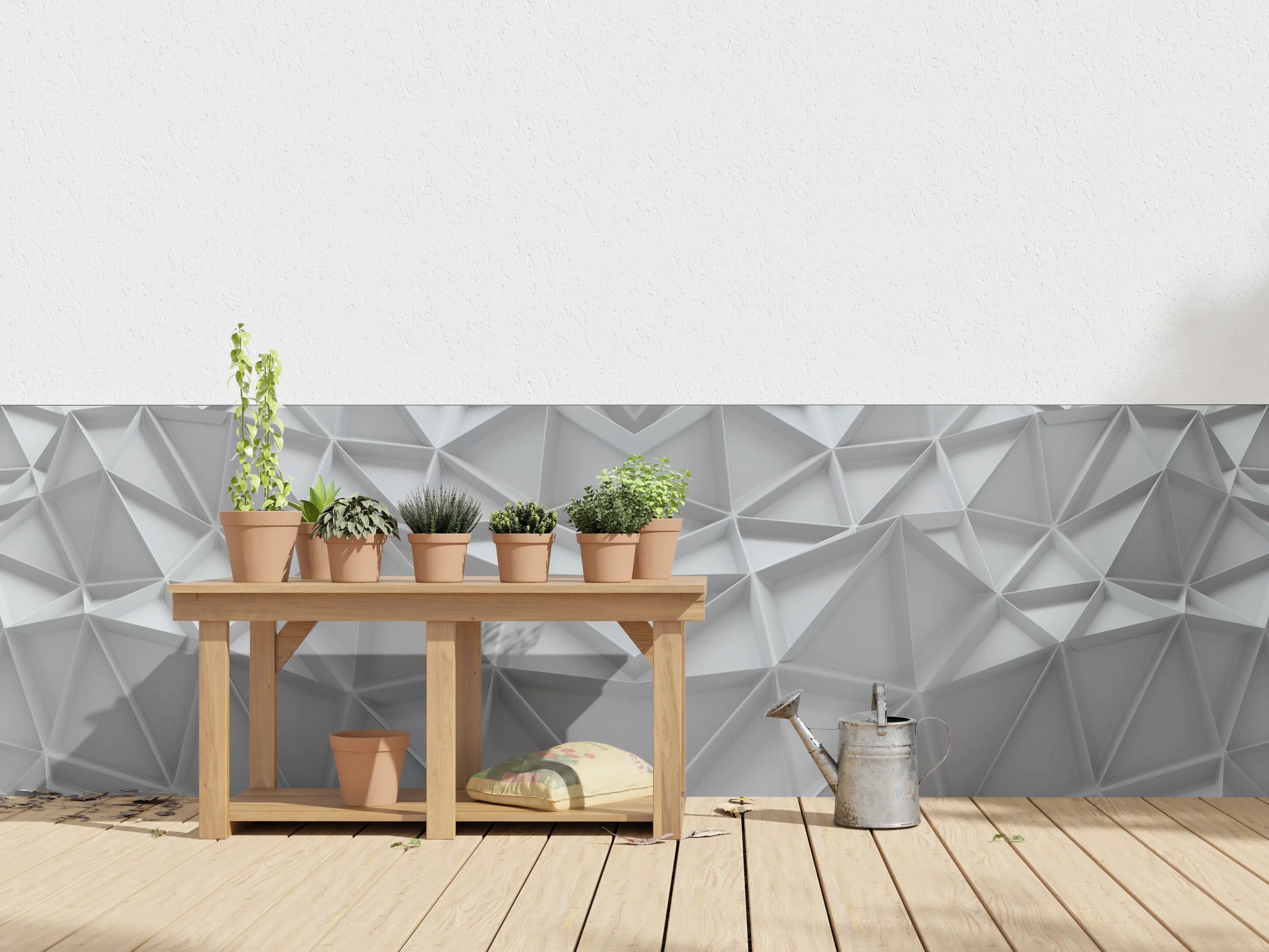 Wandverkleidung außen - Moderne graue Wandpaneele mit geometrischem Muster