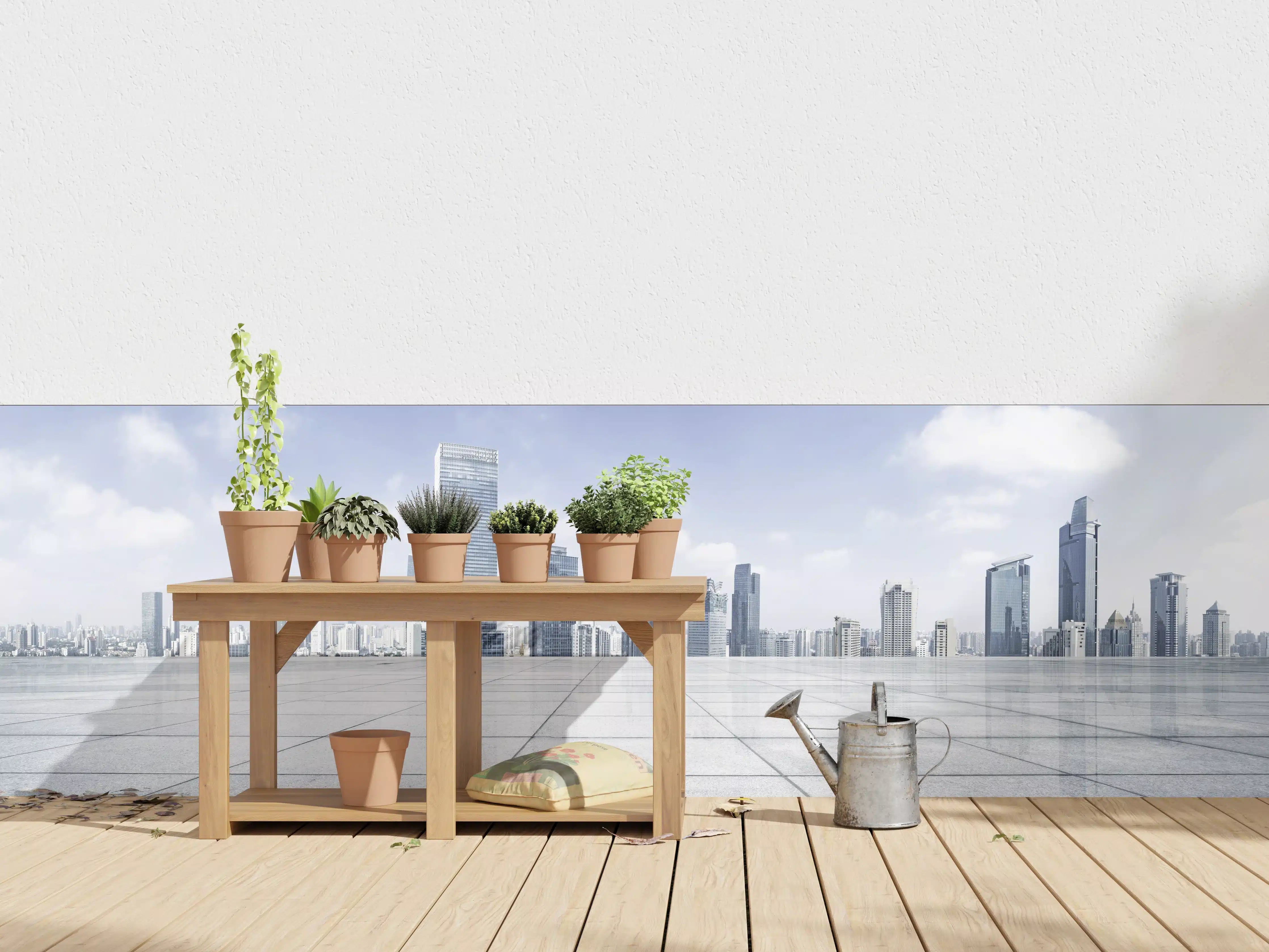 Wandverkleidung außen - Moderner Skyline und Gebäuden