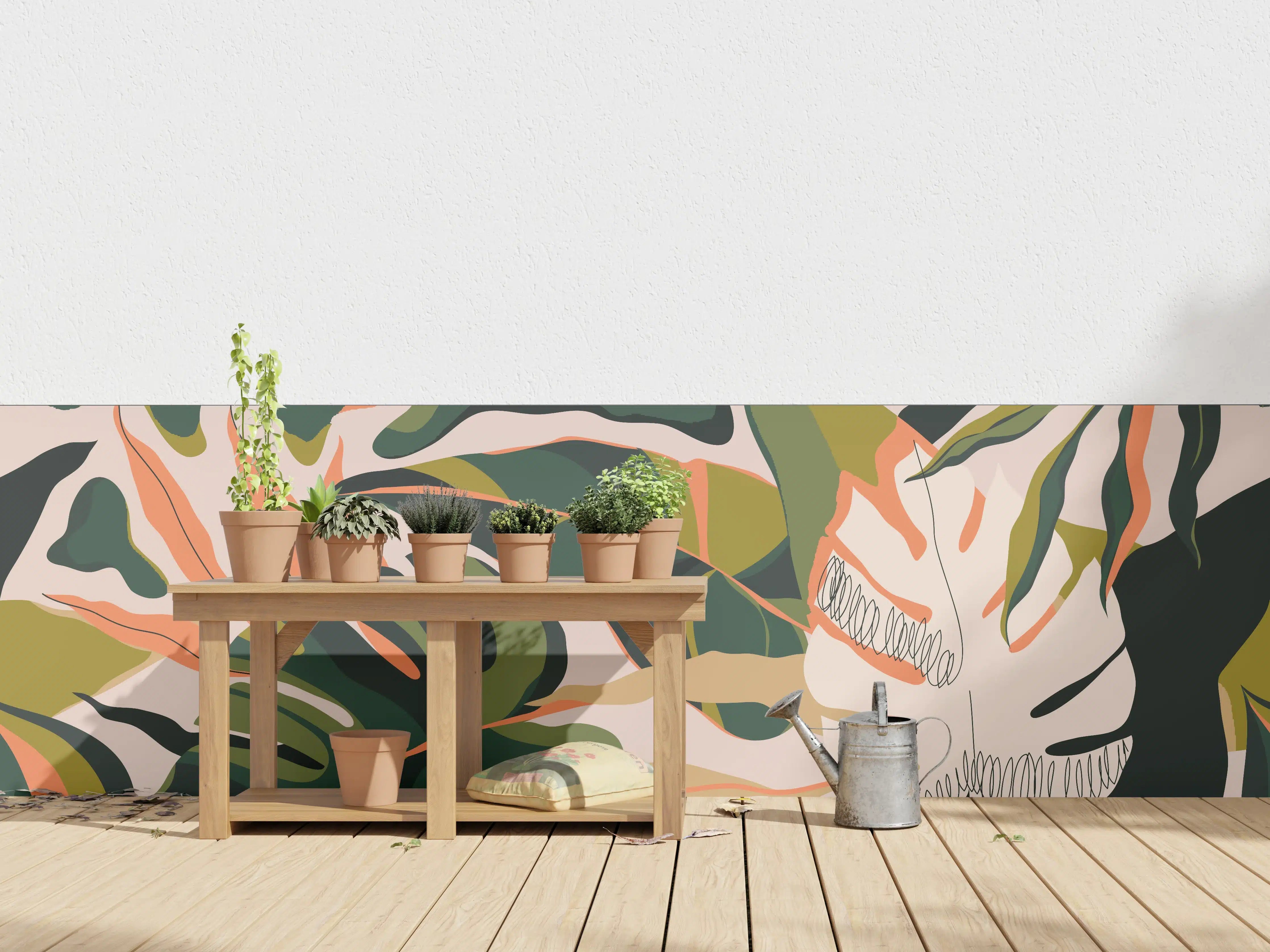 Wandverkleidung außen - Monstera Tropic Blattmuster