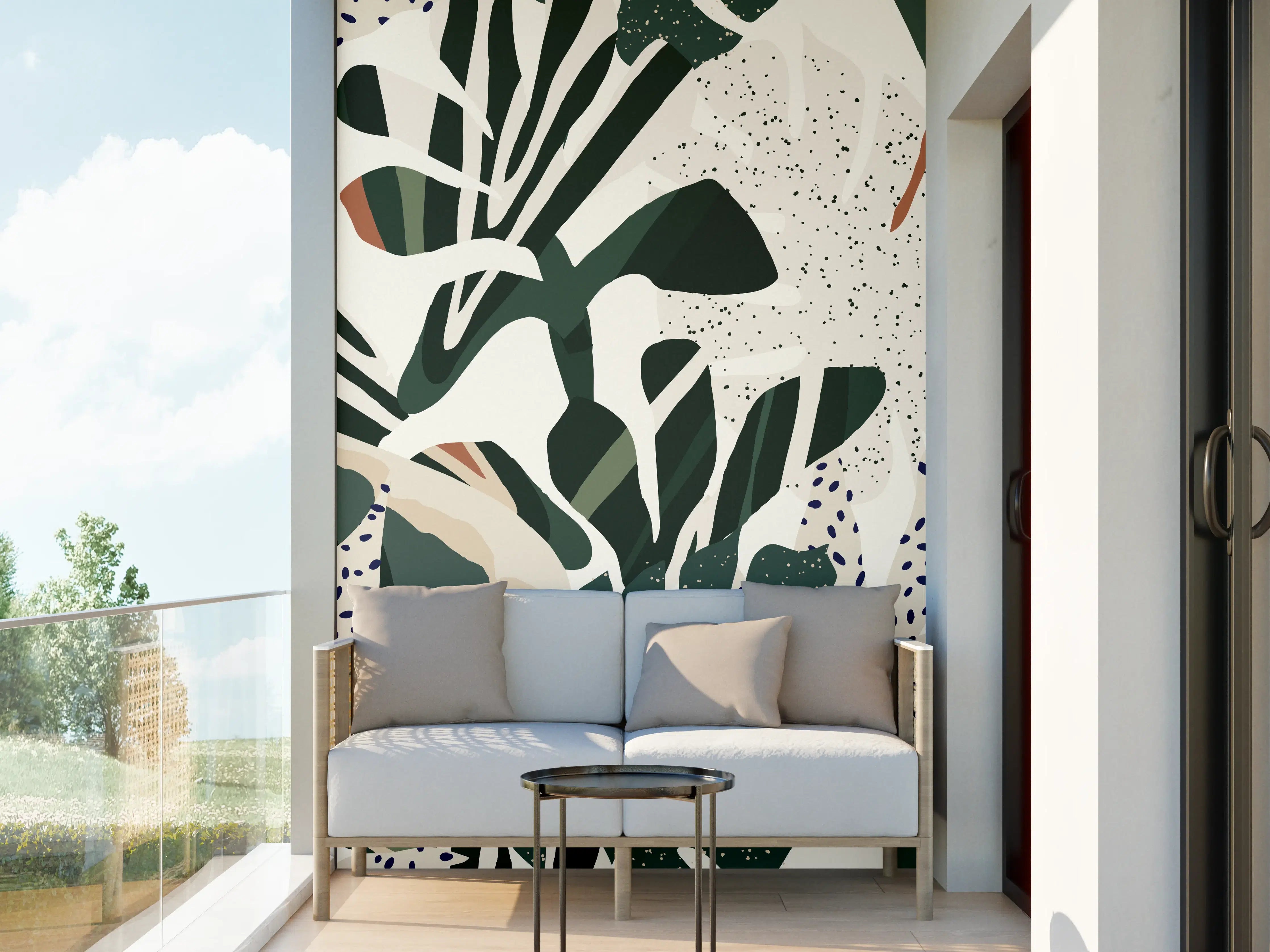 Wandverkleidung außen - Monstera Tropic Grün-Beige