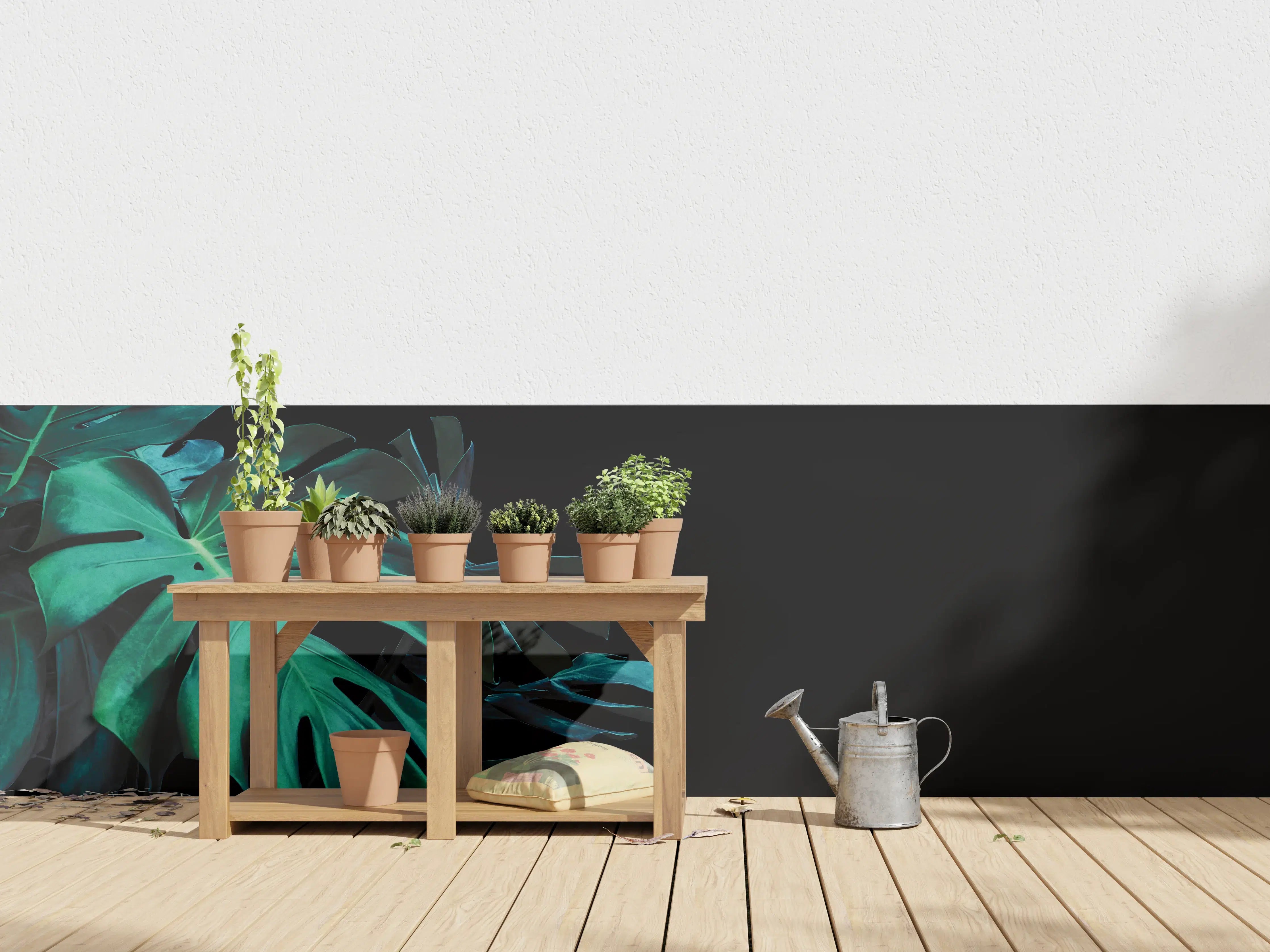 Wandverkleidung außen - Monstera deliciosa - tropische Blätter