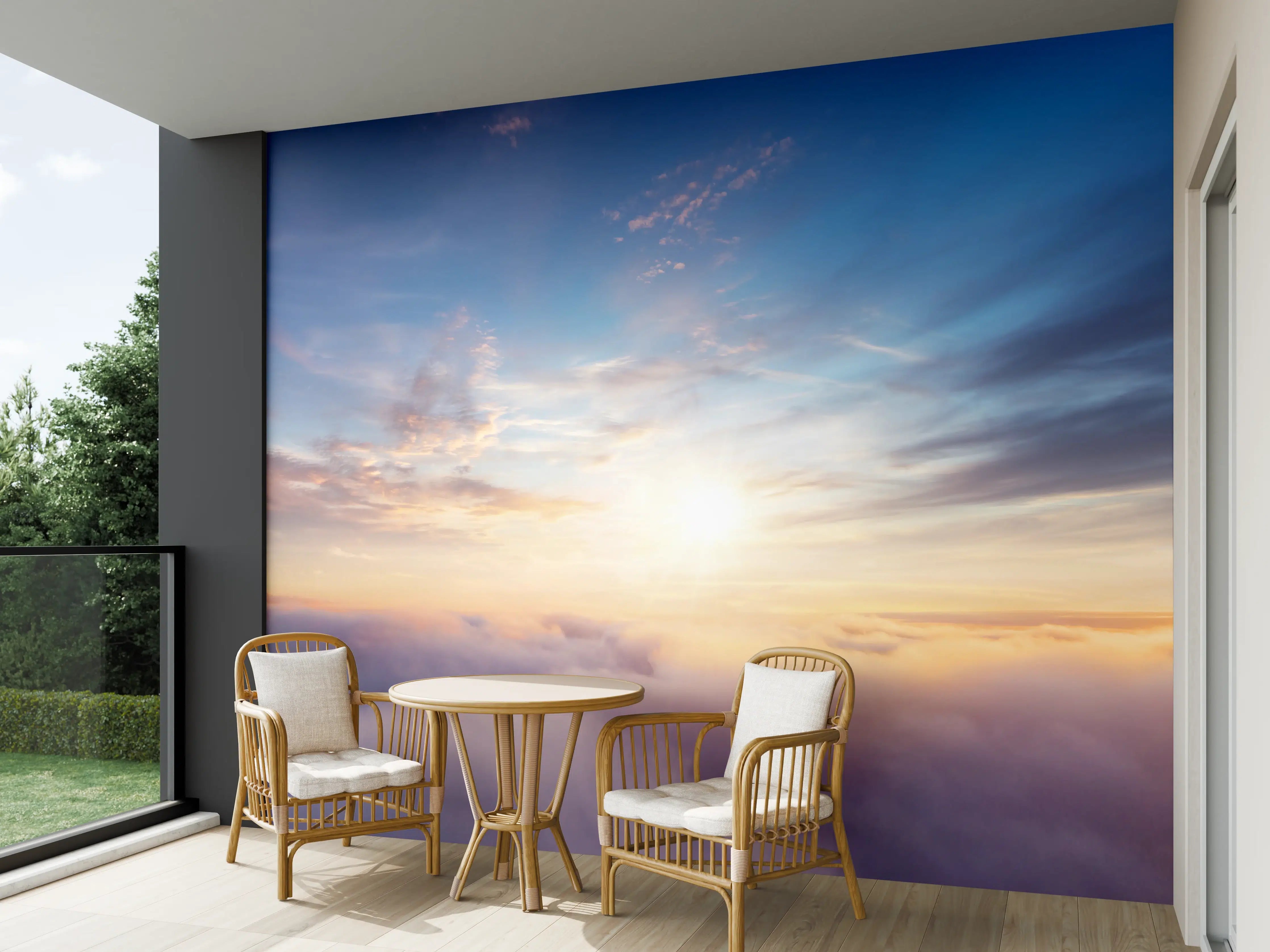 Wandverkleidung außen - Morgendämmerung Wolken Himmel