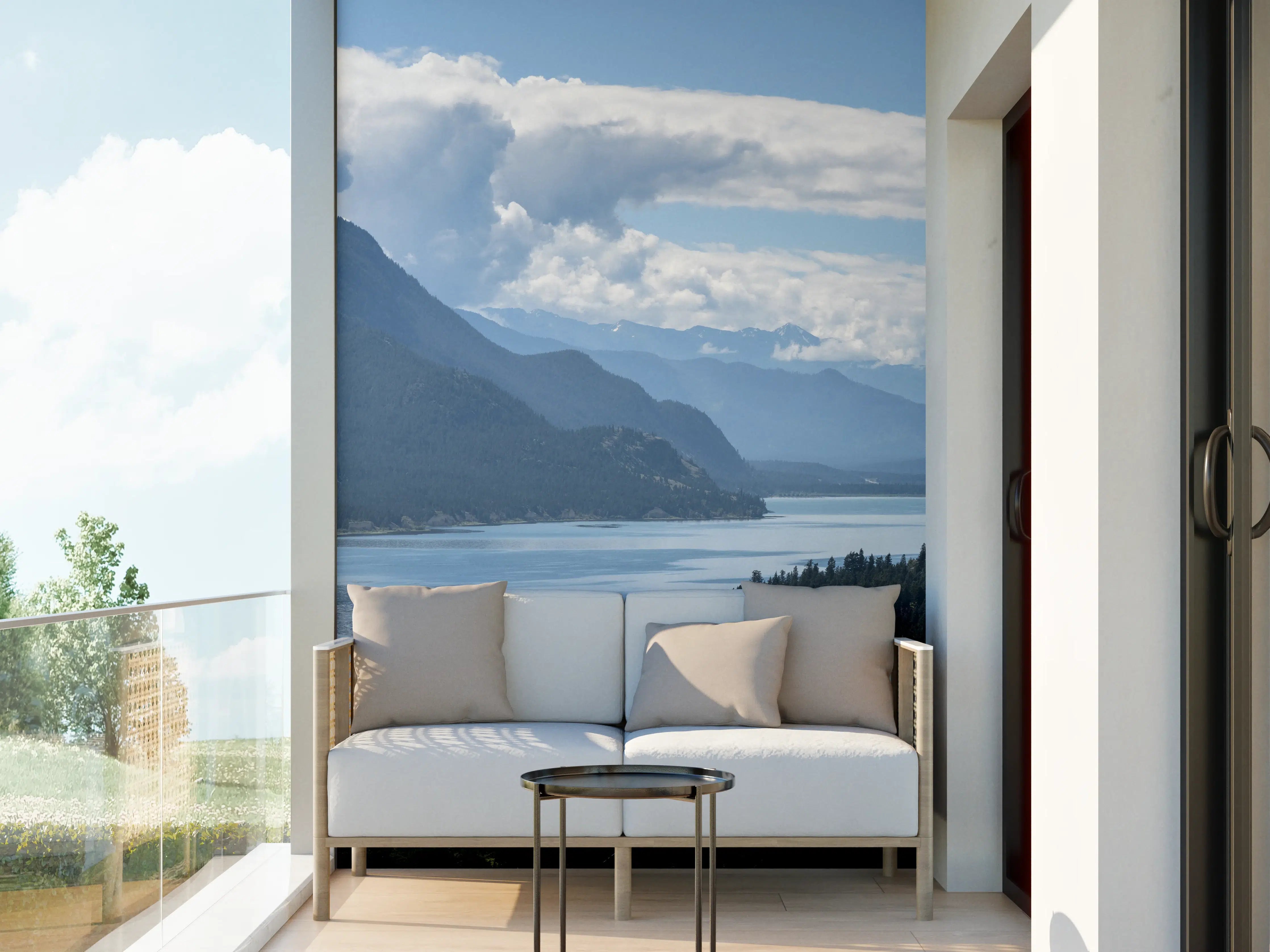 Wandverkleidung außen - Morgennebel über den Gipfeln des Fairmont Ridge