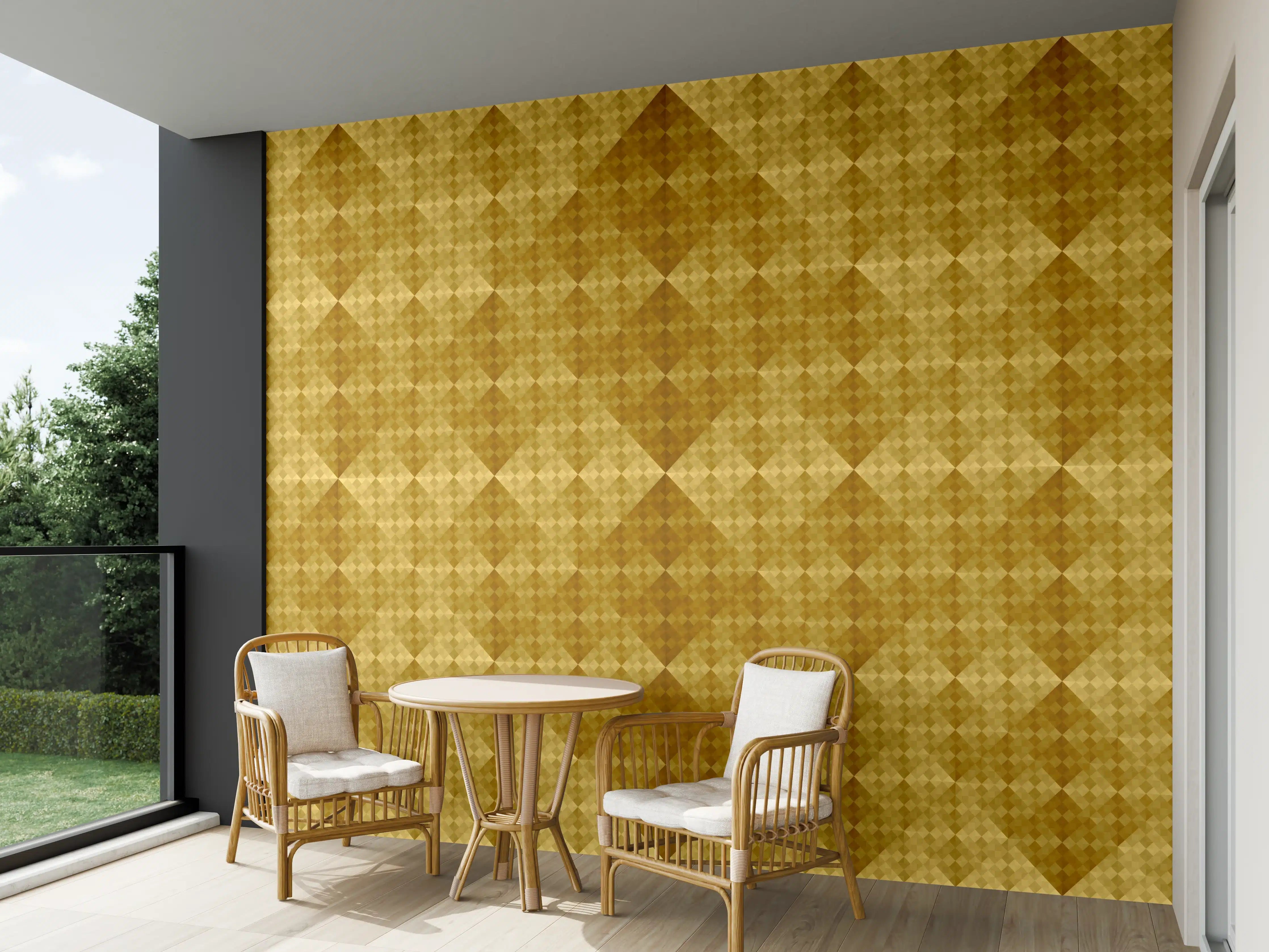 Wandverkleidung außen - Mosaik Motiv - Goldfolie
