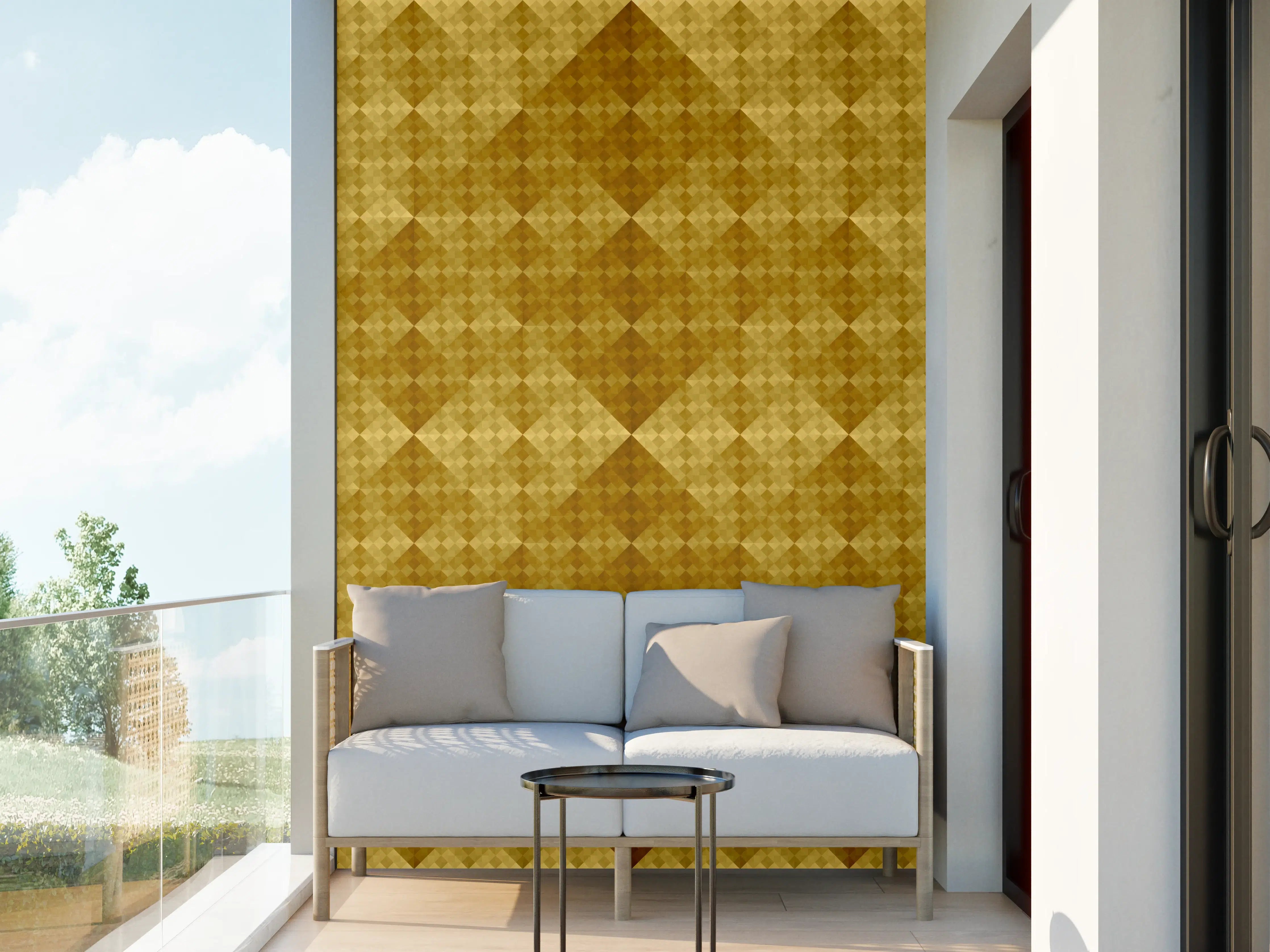 Wandverkleidung außen - Mosaik Motiv - Goldfolie