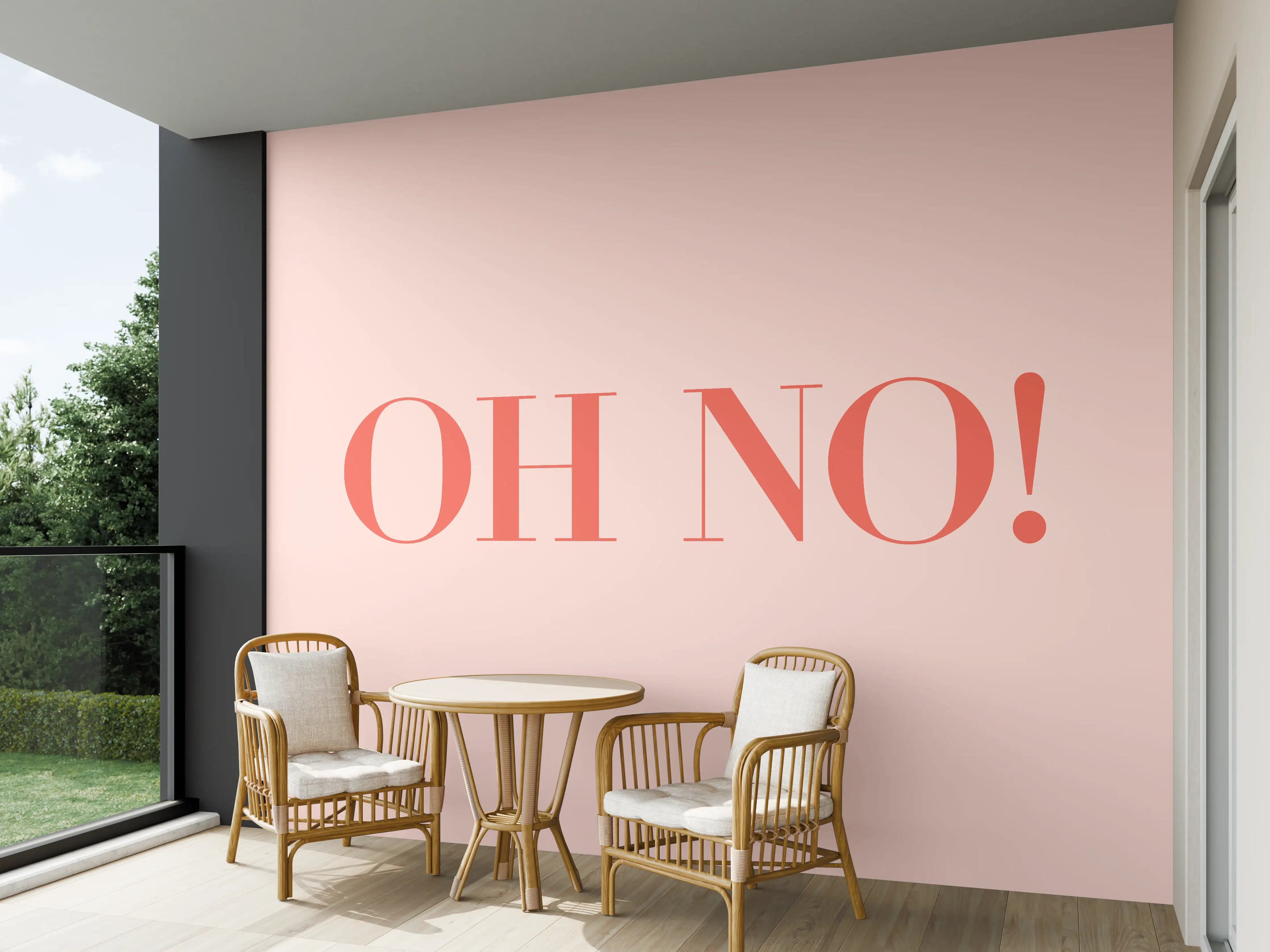 Wandverkleidung außen - Motivational Oh No! Quote Rosa