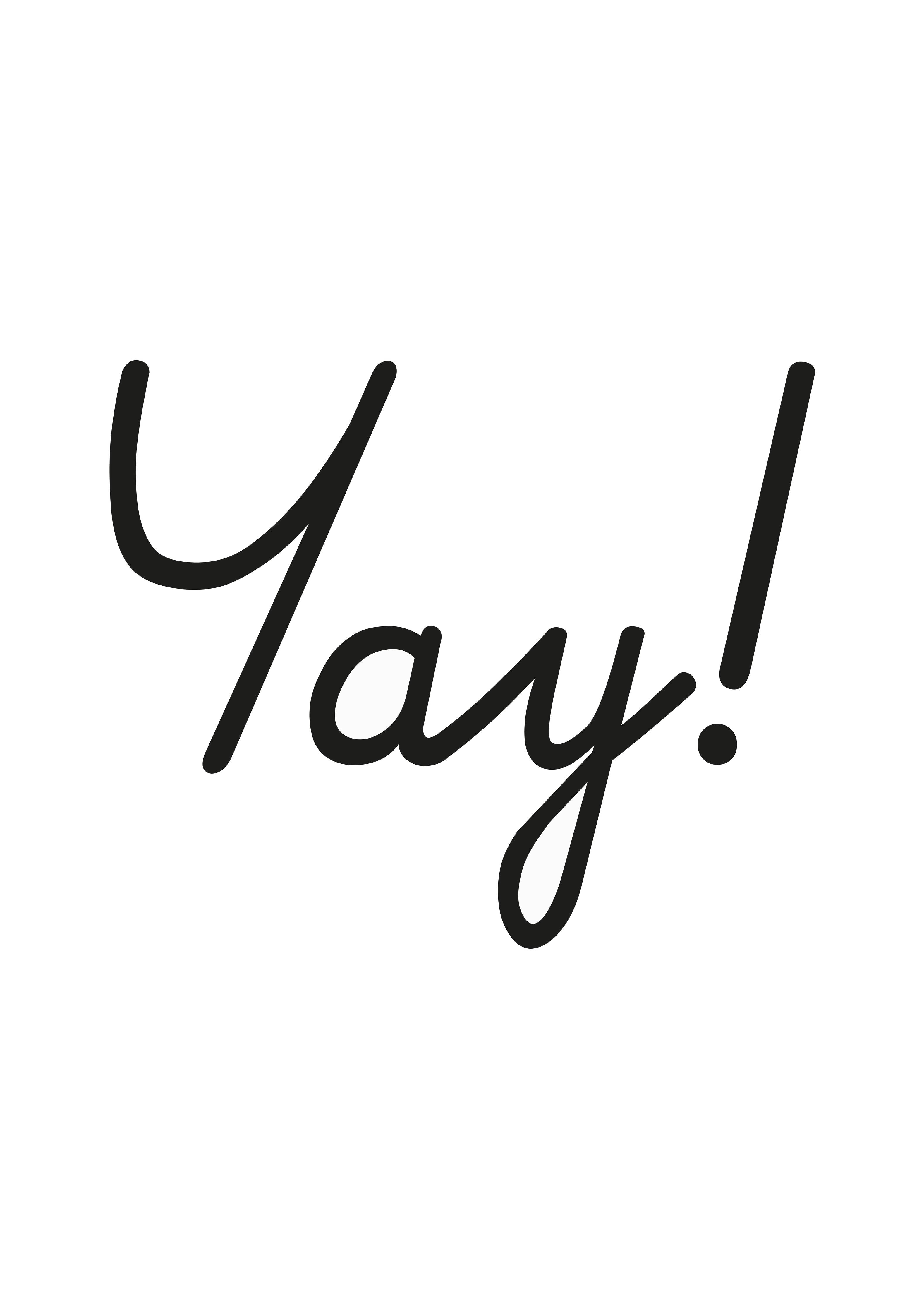 Wandverkleidung außen-Motivationaler 'Yay!' Typo-Druck