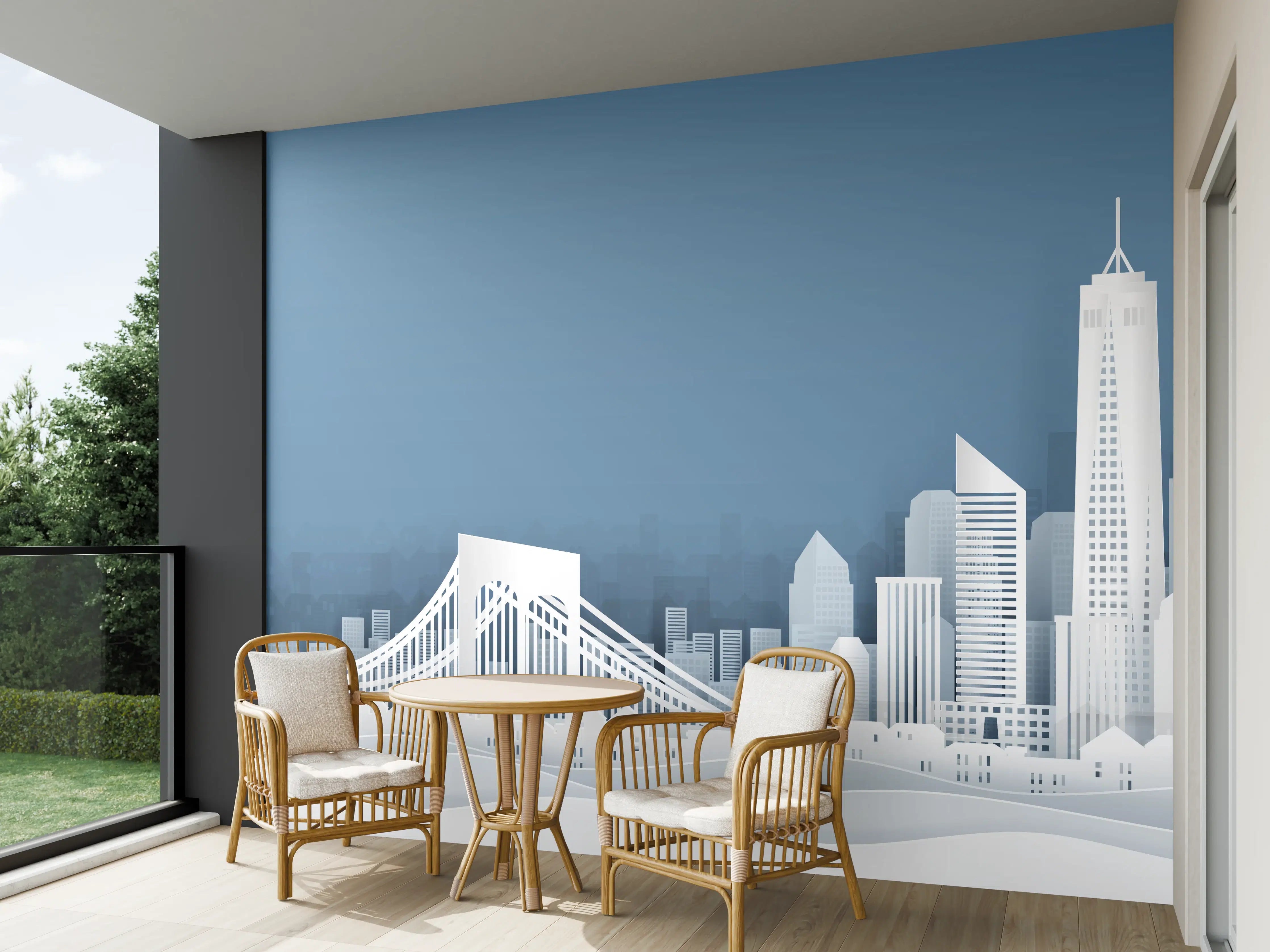 Wandverkleidung außen - NYC-Skyline Papercut Weiß
