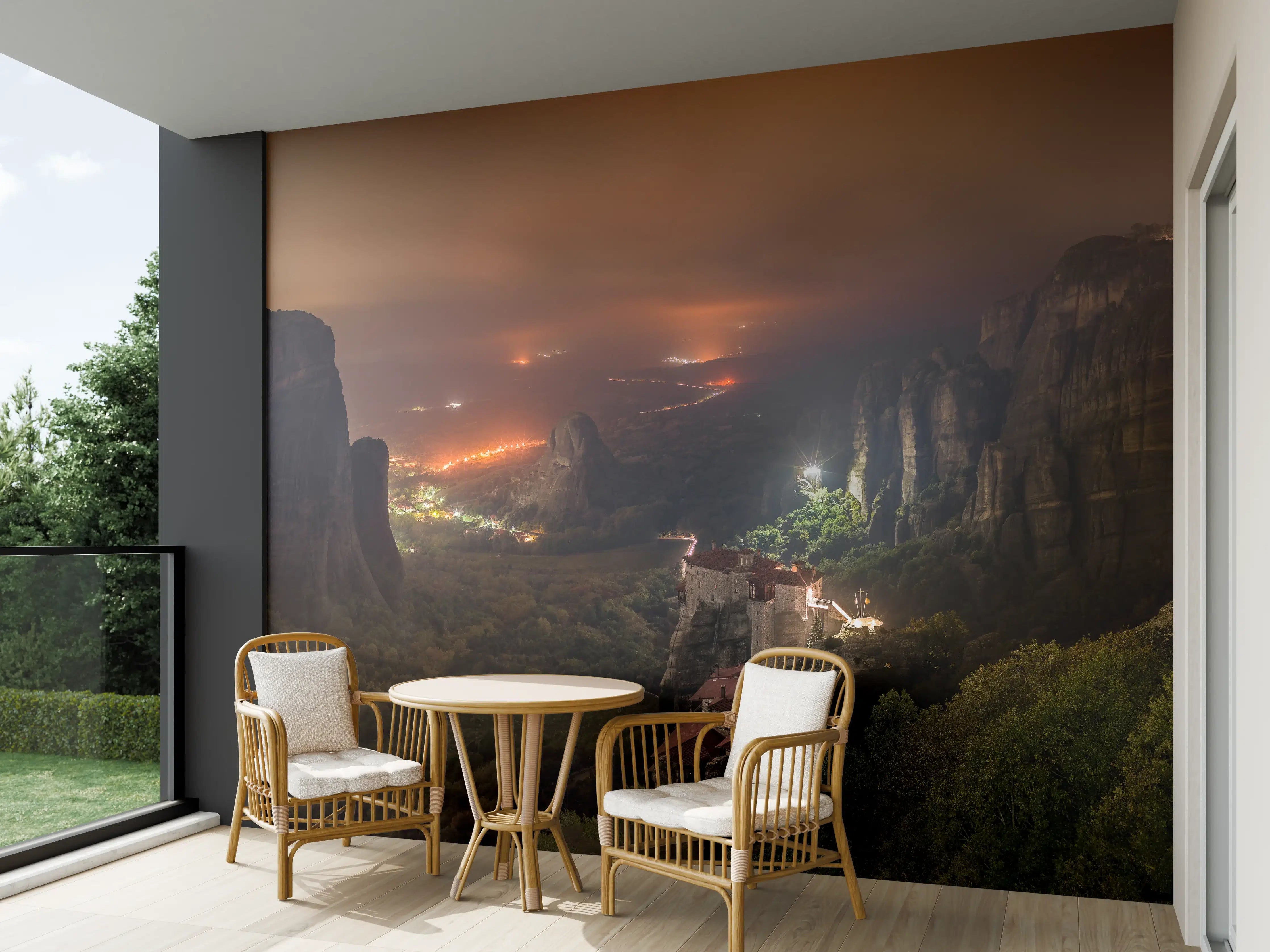 Wandverkleidung außen - Nächtlicher Blick auf Meteora Berge