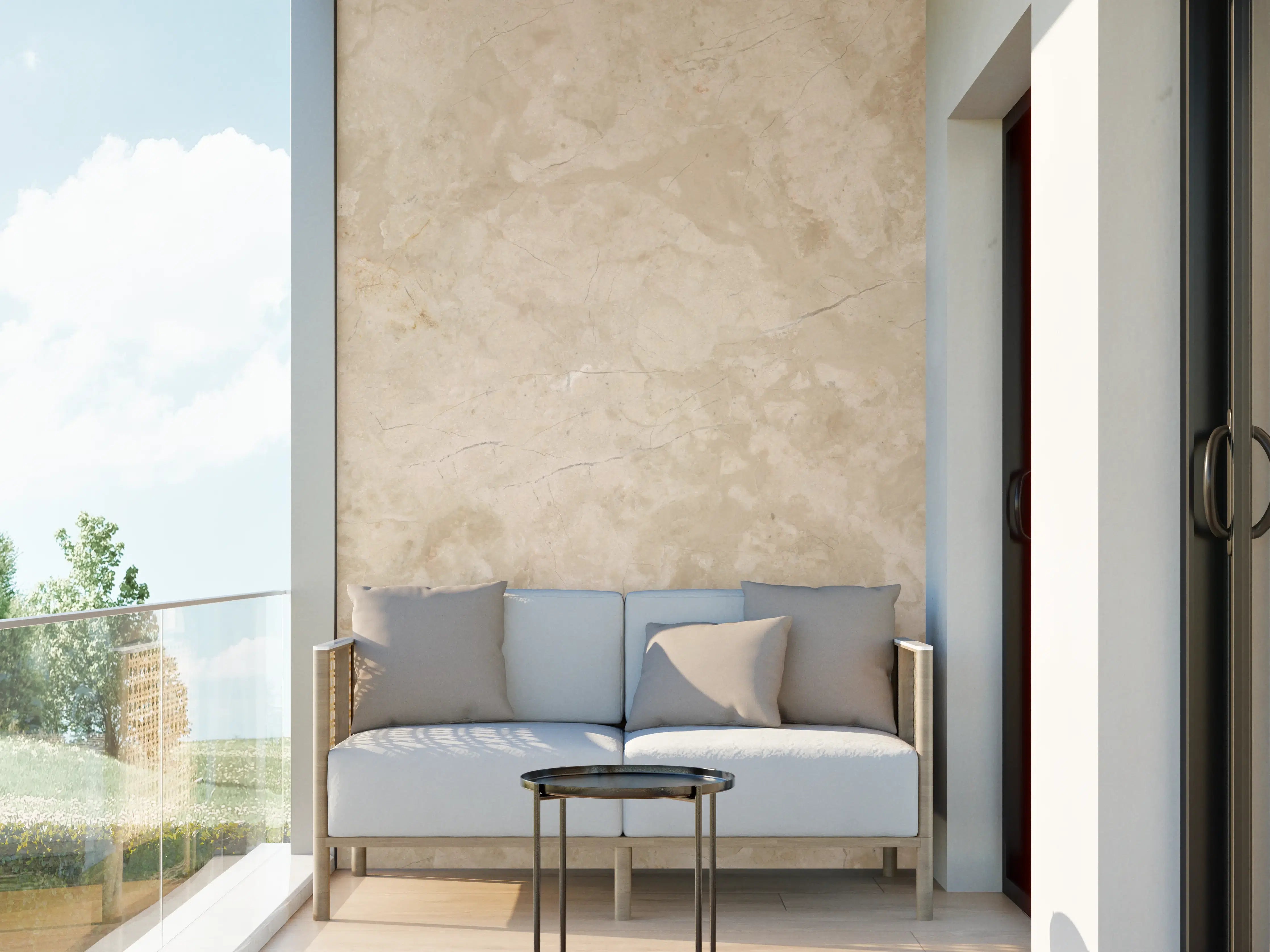 Wandverkleidung außen - Natürliche Beige Marmor Textur