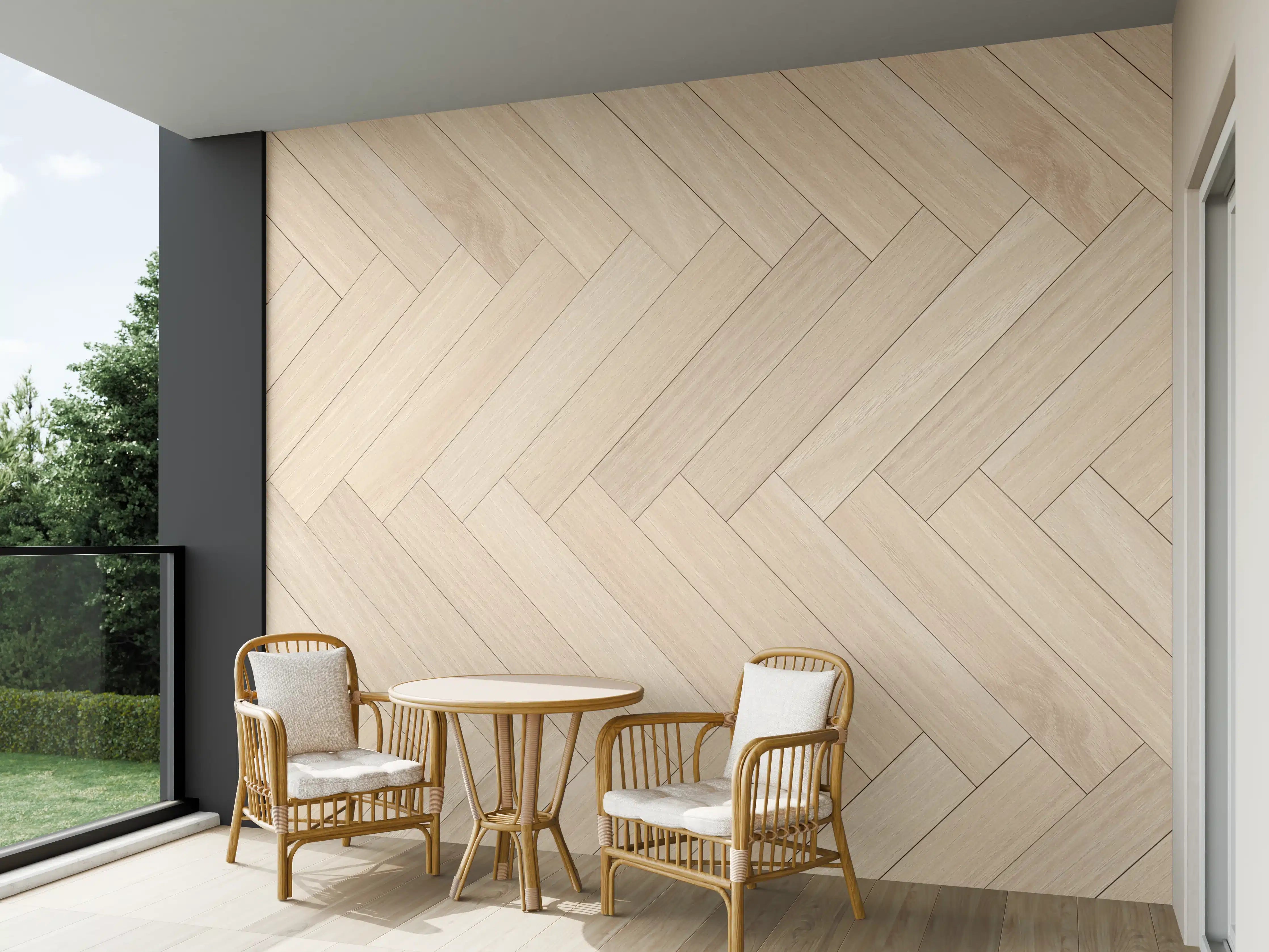 Wandverkleidung außen - Natürliche Holztextur - Beige