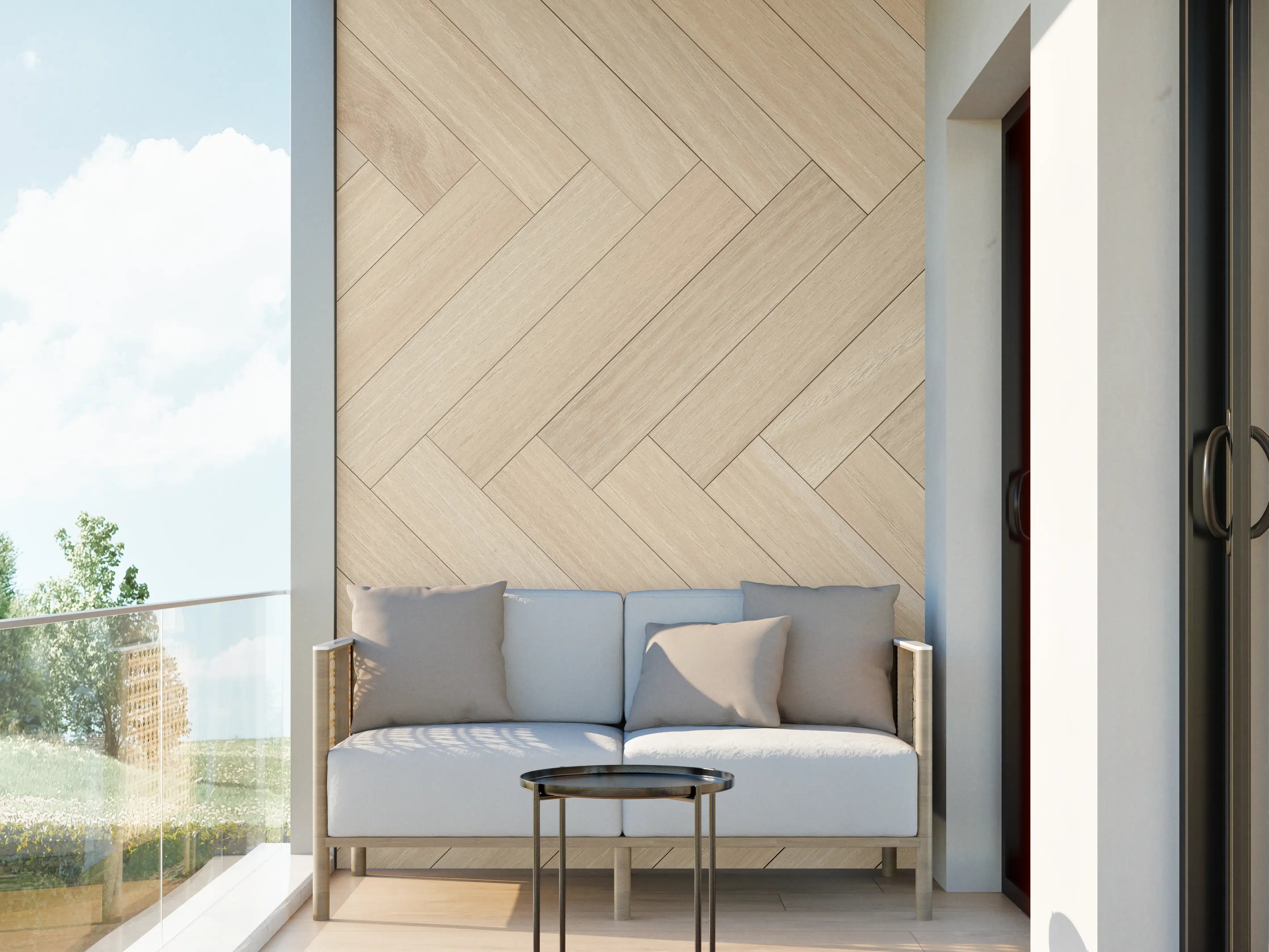 Wandverkleidung außen - Natürliche Holztextur - Beige