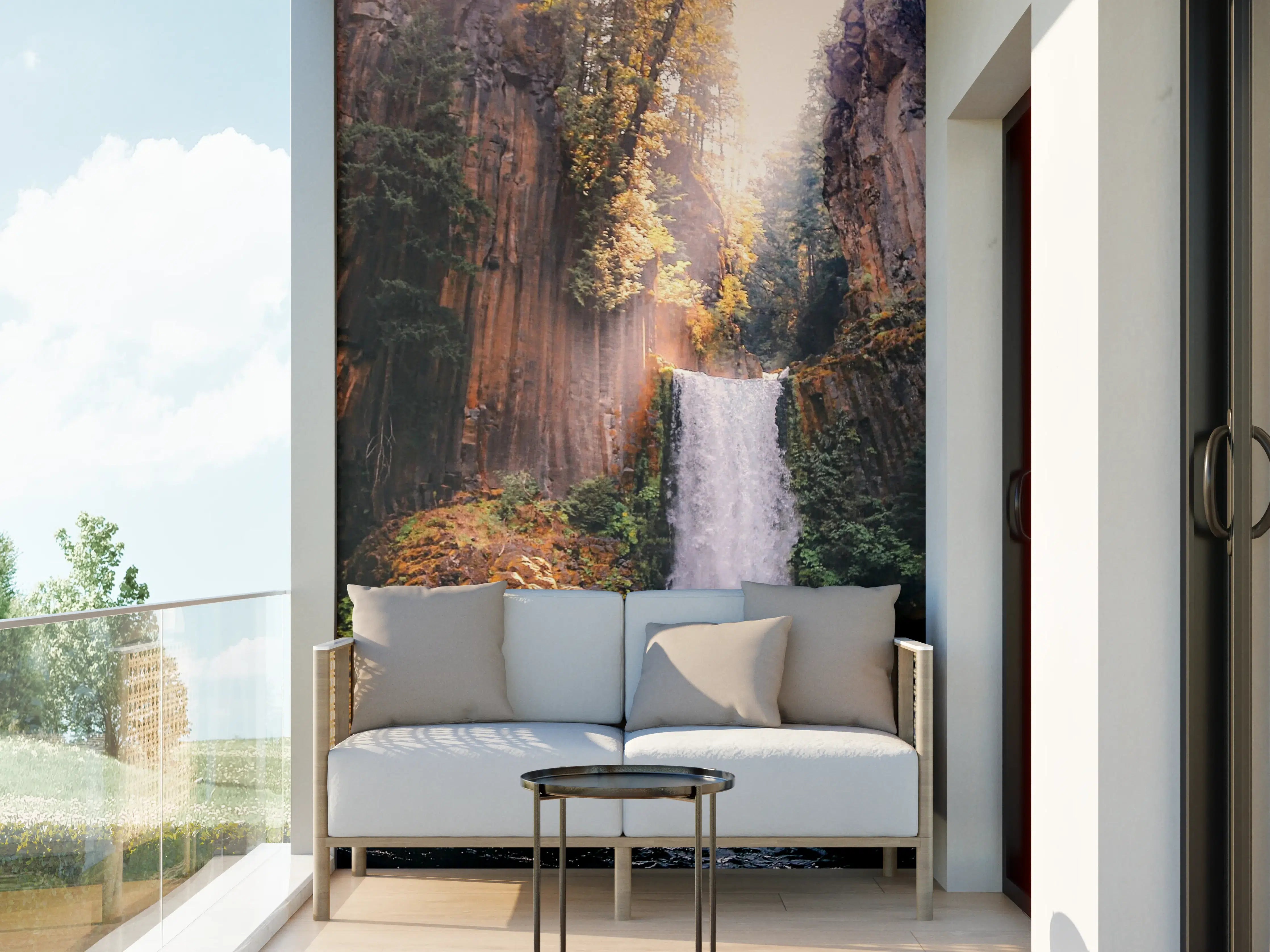 Wandverkleidung außen - Naturwasserfall in naturbelassener Umgebung