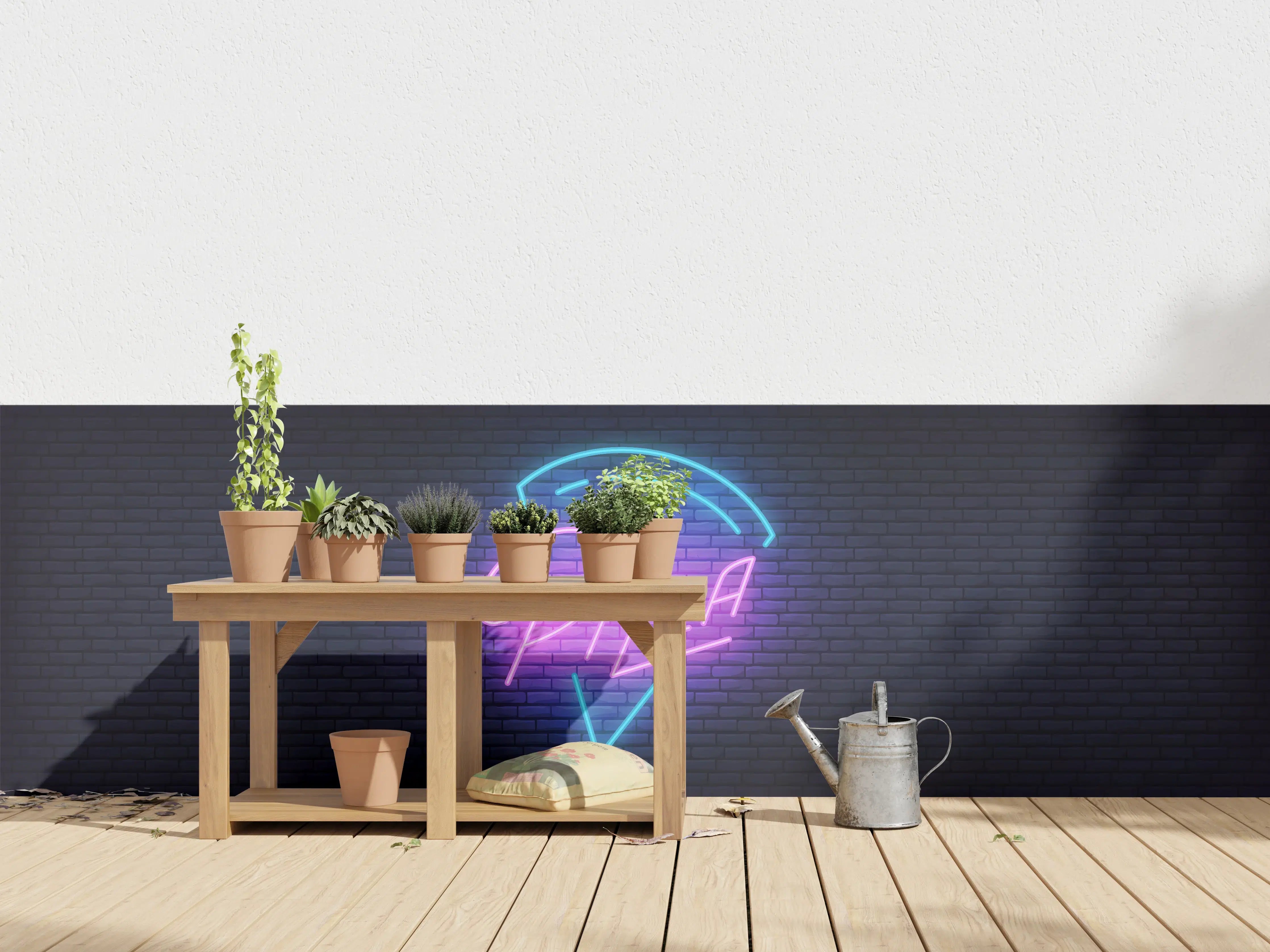 Wandverkleidung außen - Neon Pizza Schild