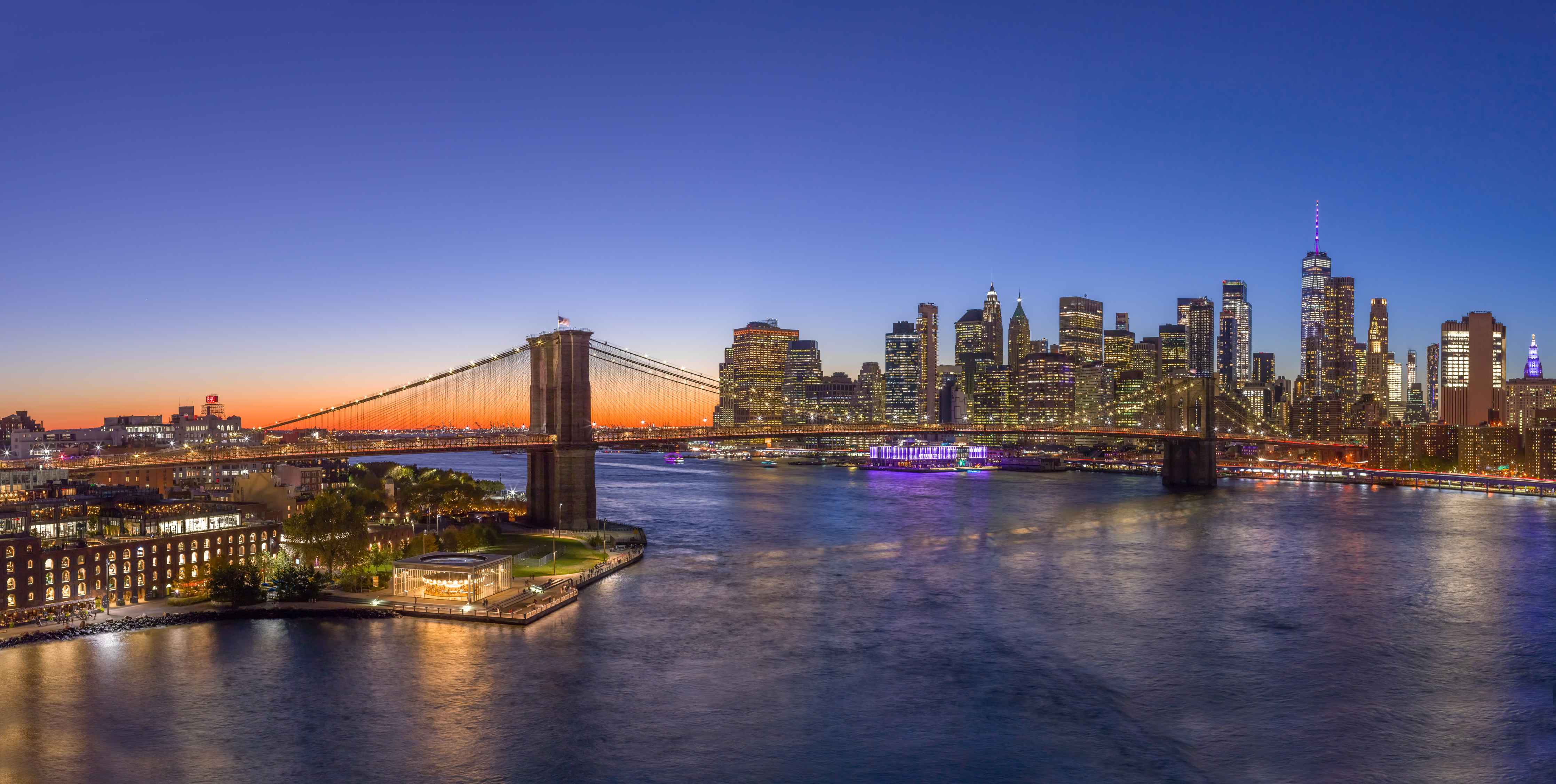 Wandverkleidung außen-New York City Sonnenuntergang