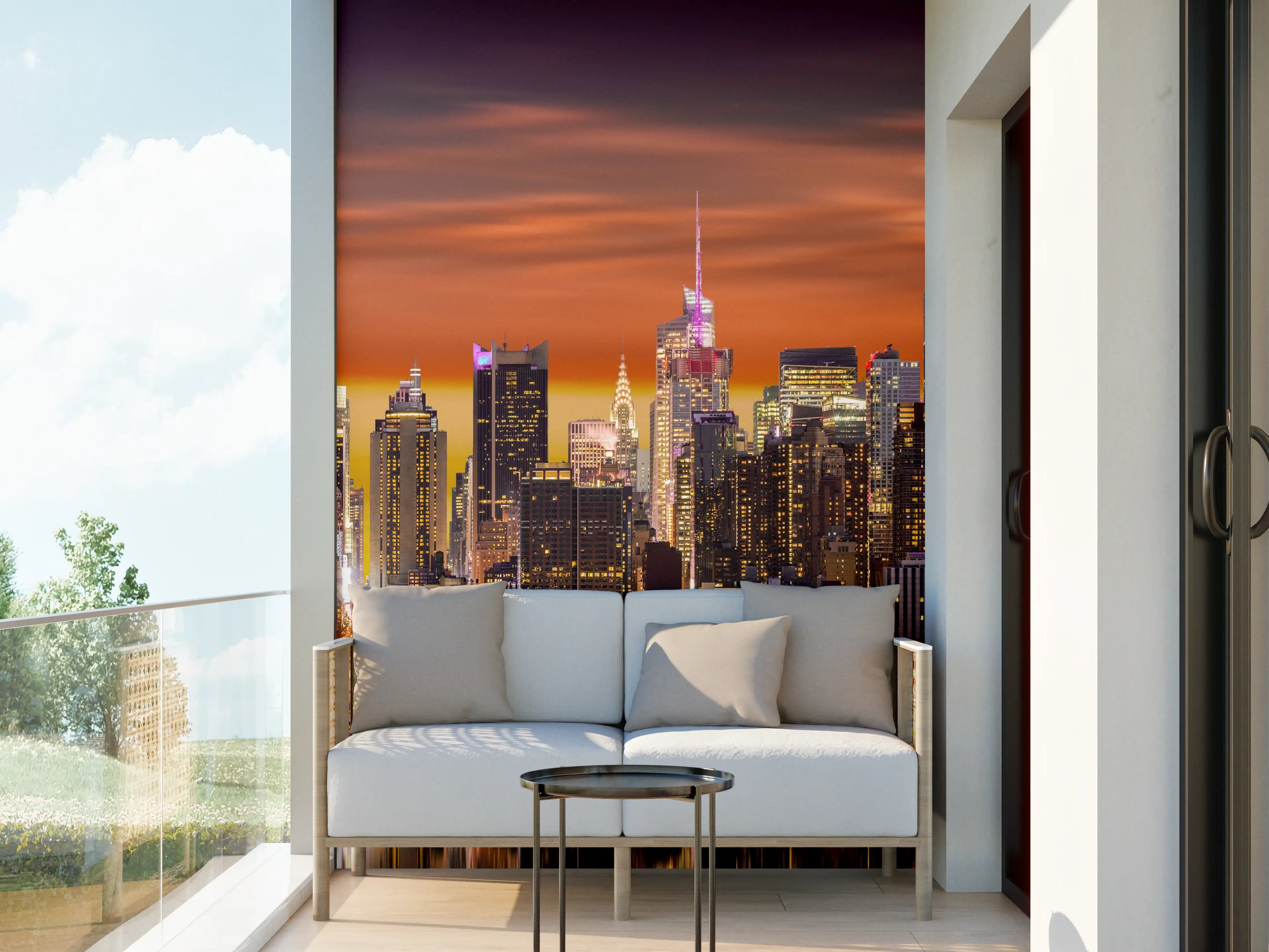 Wandverkleidung außen - New York Skyline Sonnenuntergang