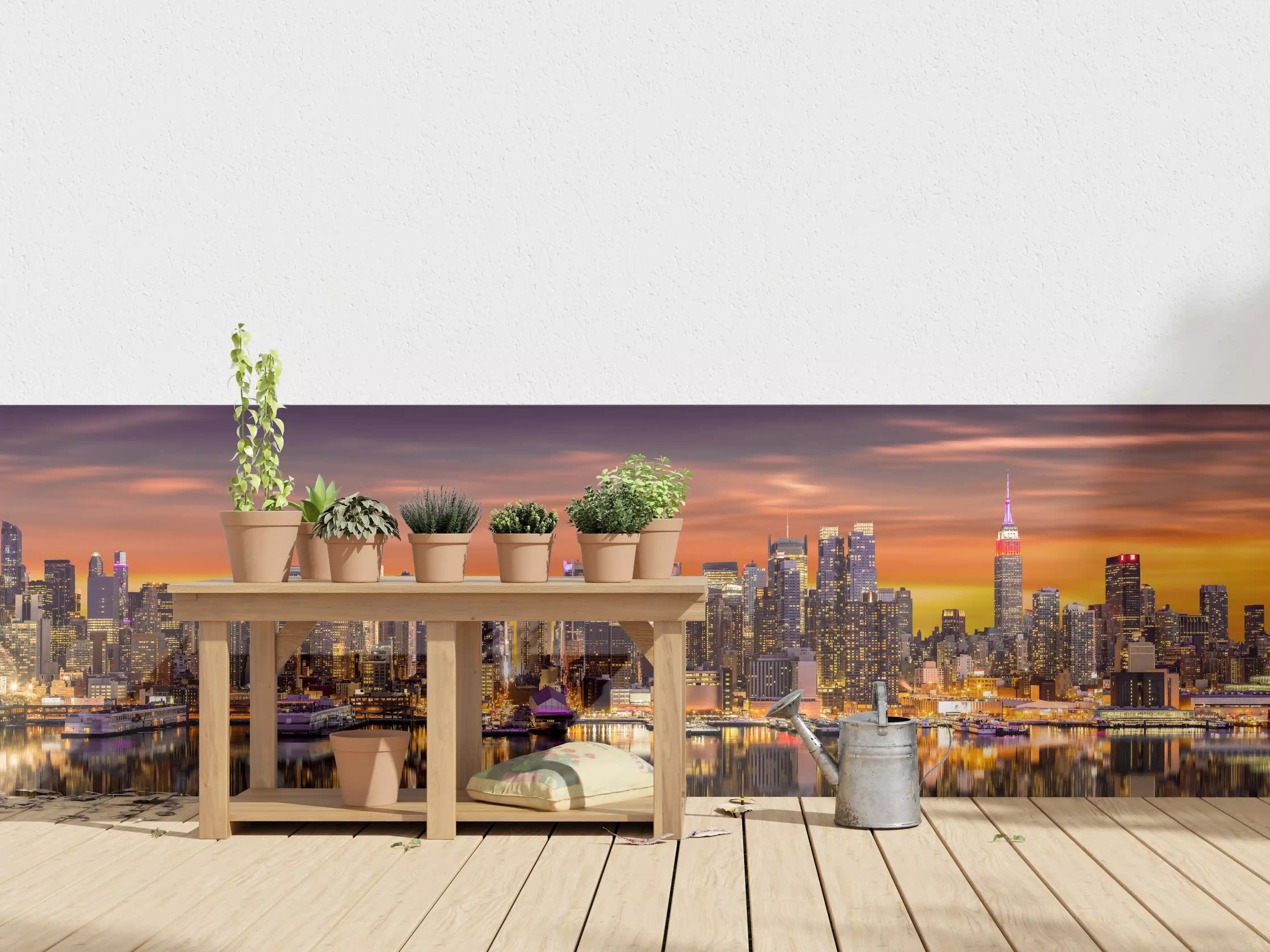 Wandverkleidung außen - New York Skyline Sonnenuntergang