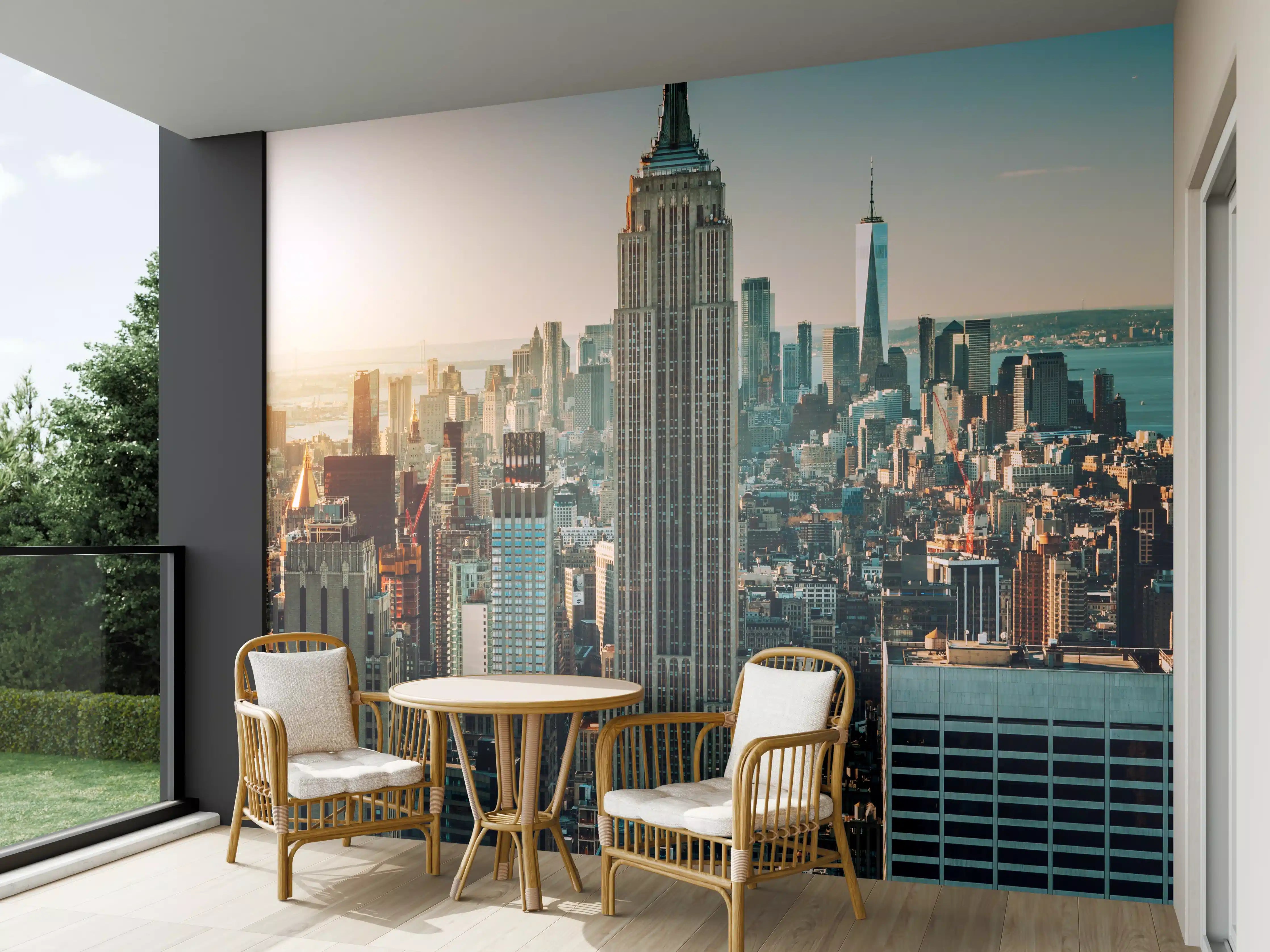 Wandverkleidung außen - New York Skyline bei Sonnenaufgang