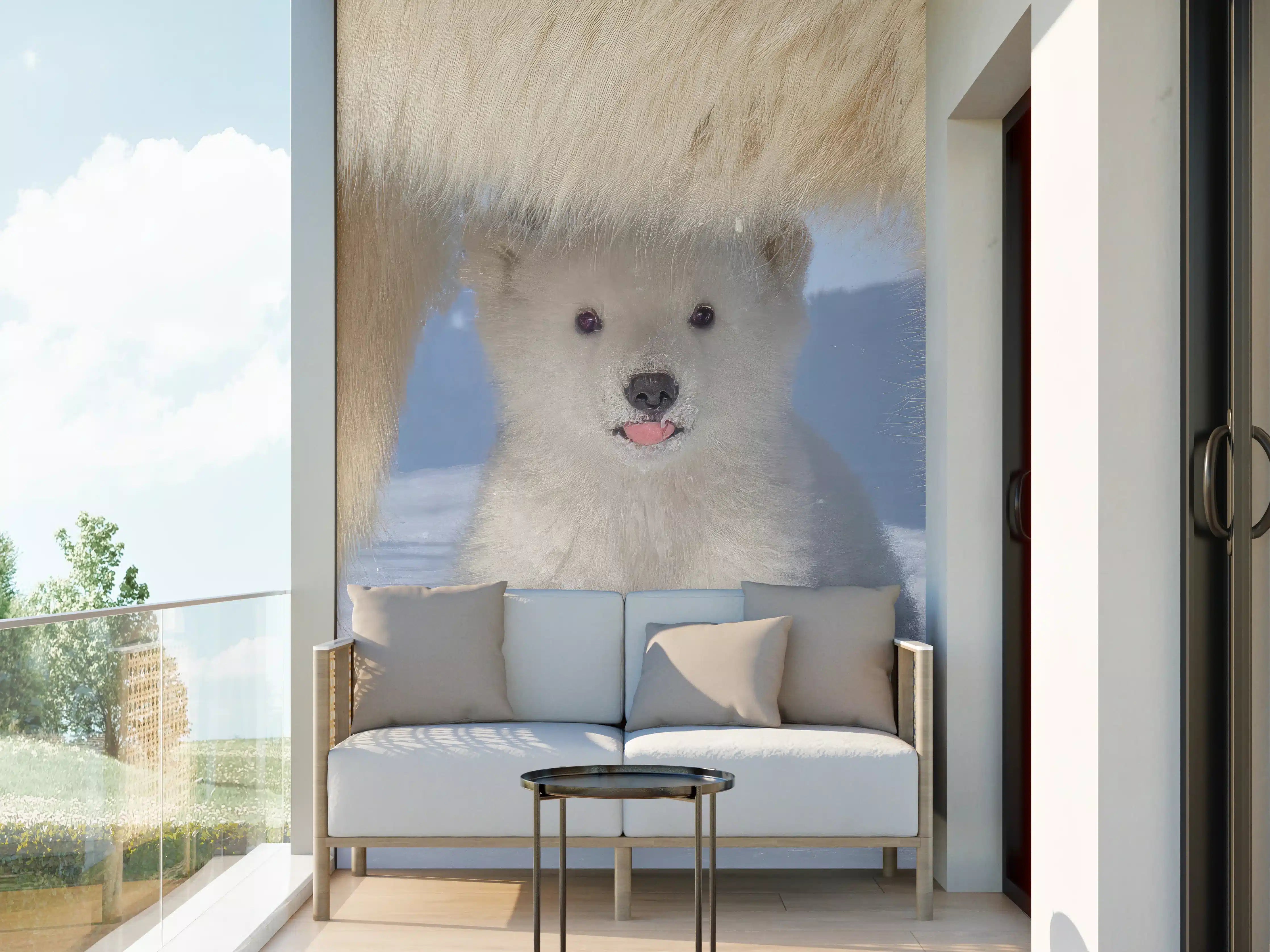 Wandverkleidung außen - Niedliches Jungtier - Eisbär