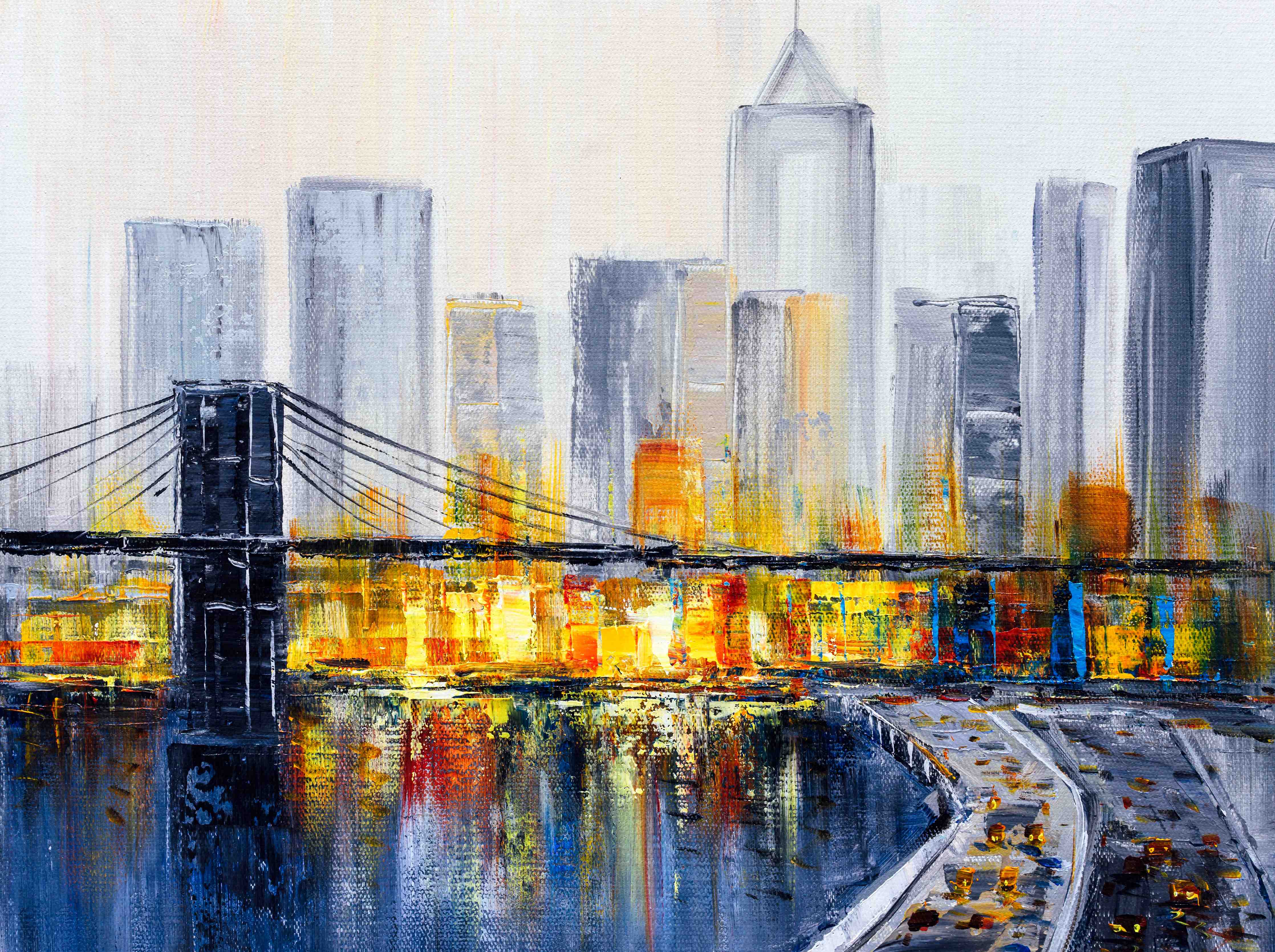 Wandverkleidung außen-Ölgemälde - Brooklyn Bridge