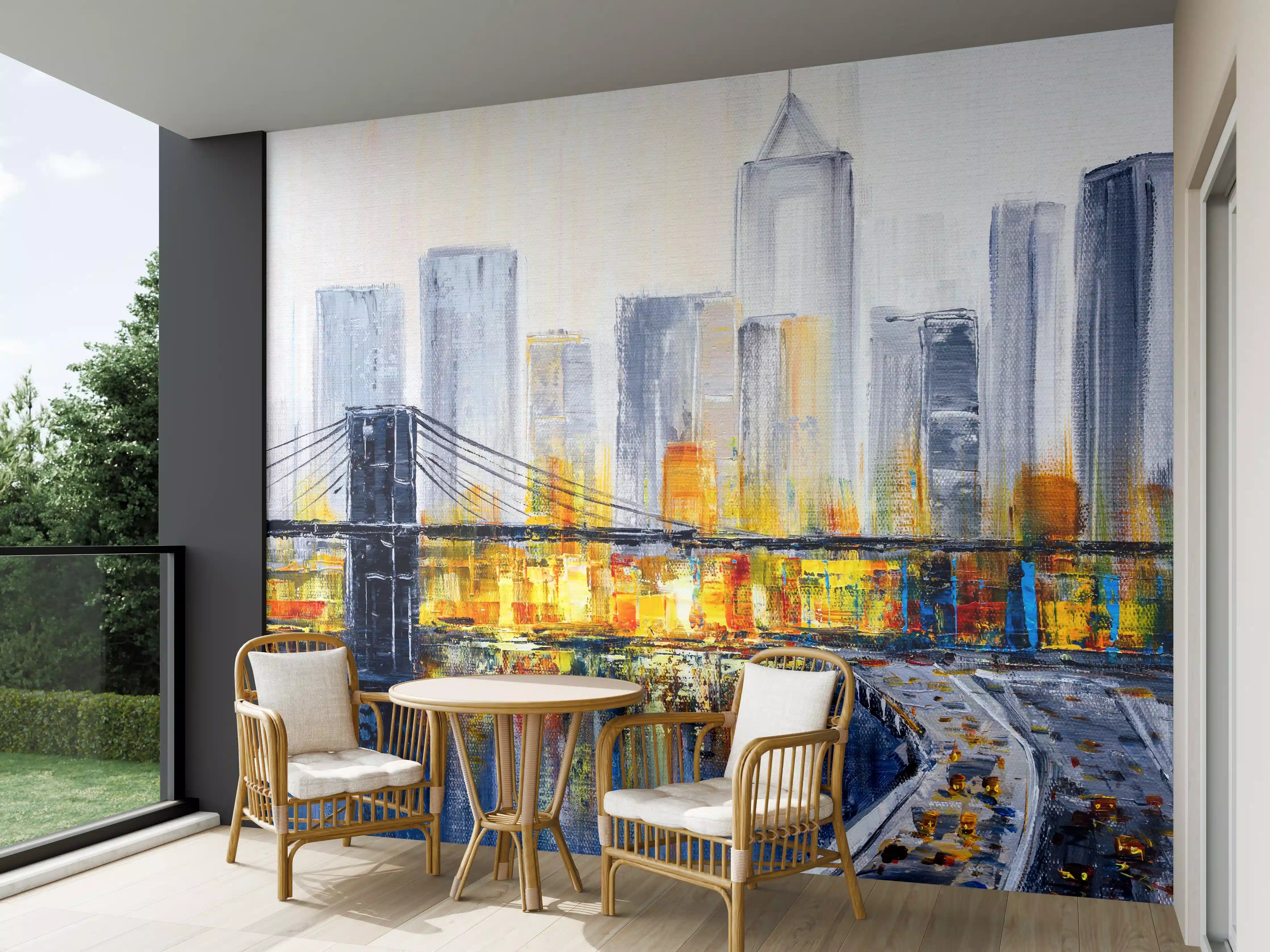 Wandverkleidung außen - Ölgemälde - Brooklyn Bridge