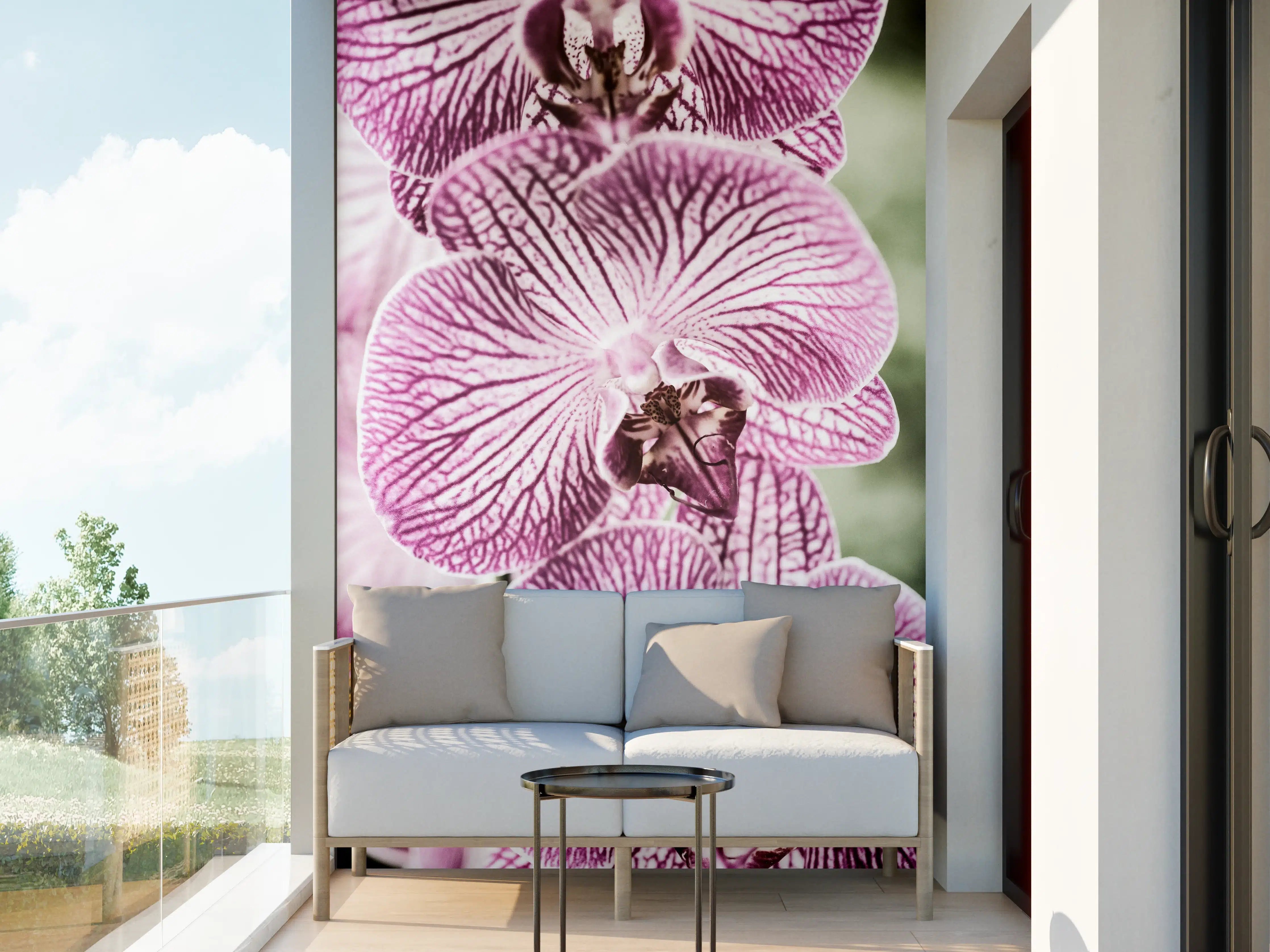 Wandverkleidung außen - Orchideen Makro Pink-Lila