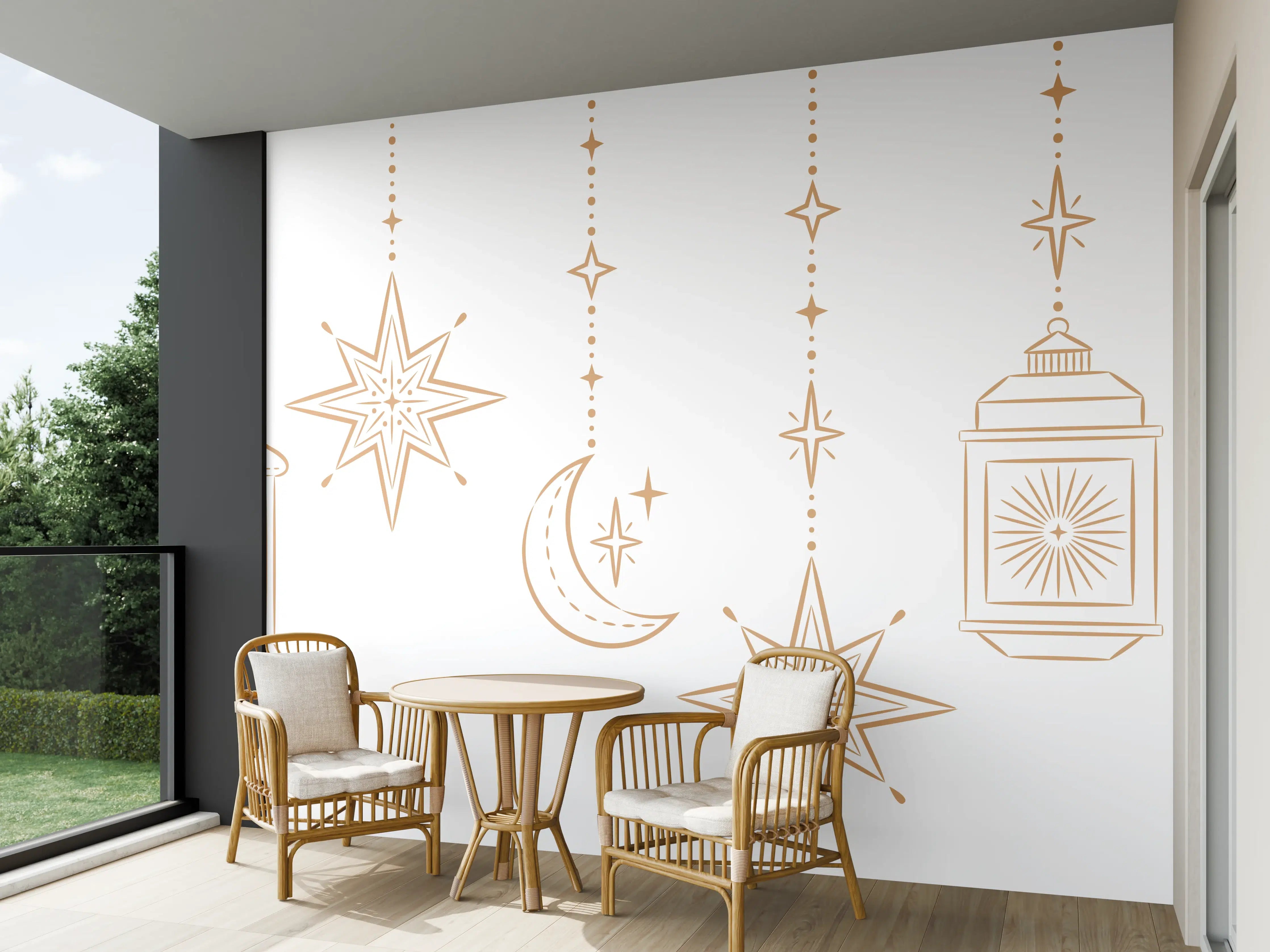Wandverkleidung außen - Orientalische Gold Motiv Girlande