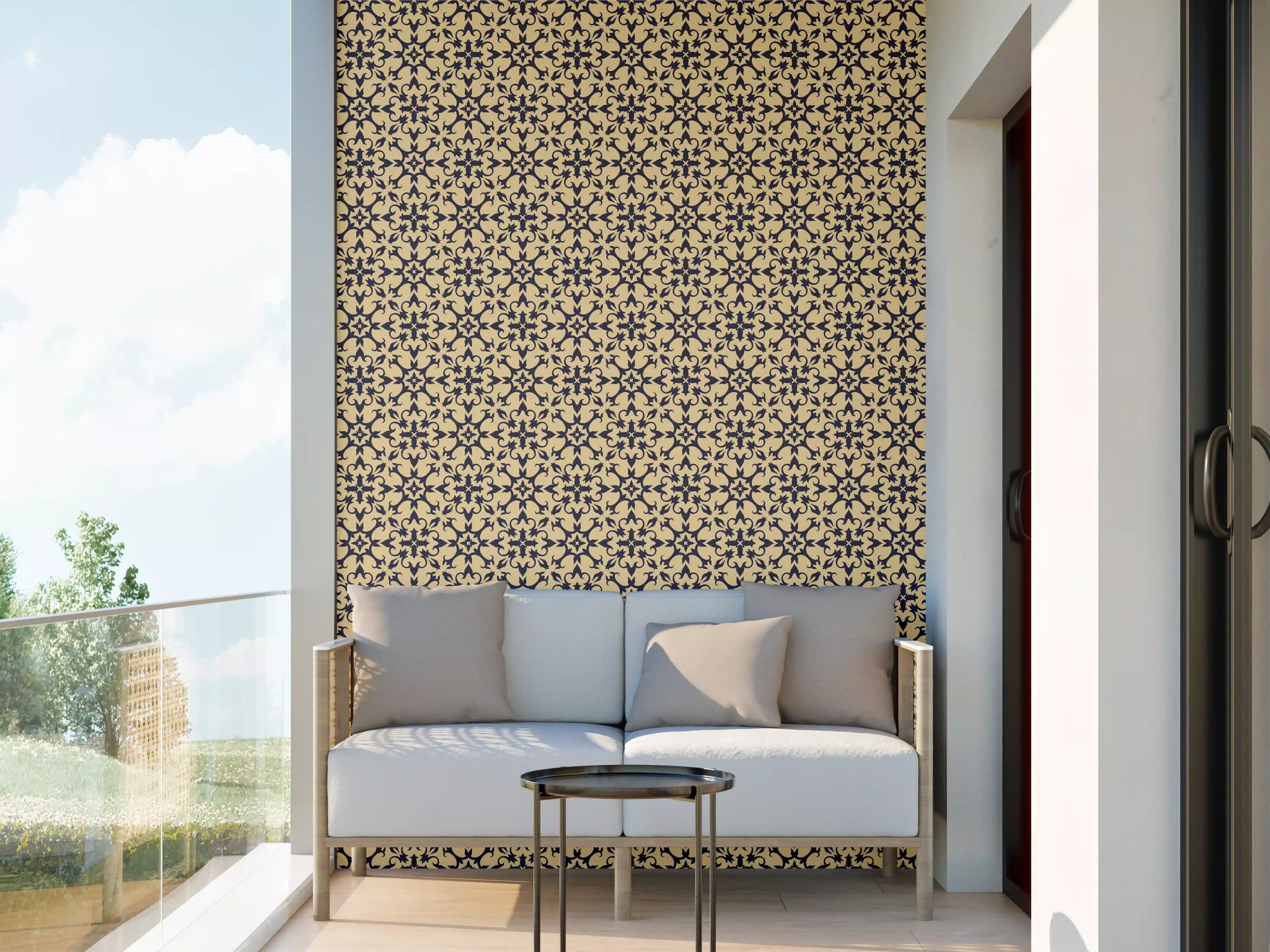 Wandverkleidung außen - Ornamentales Beige-Muster