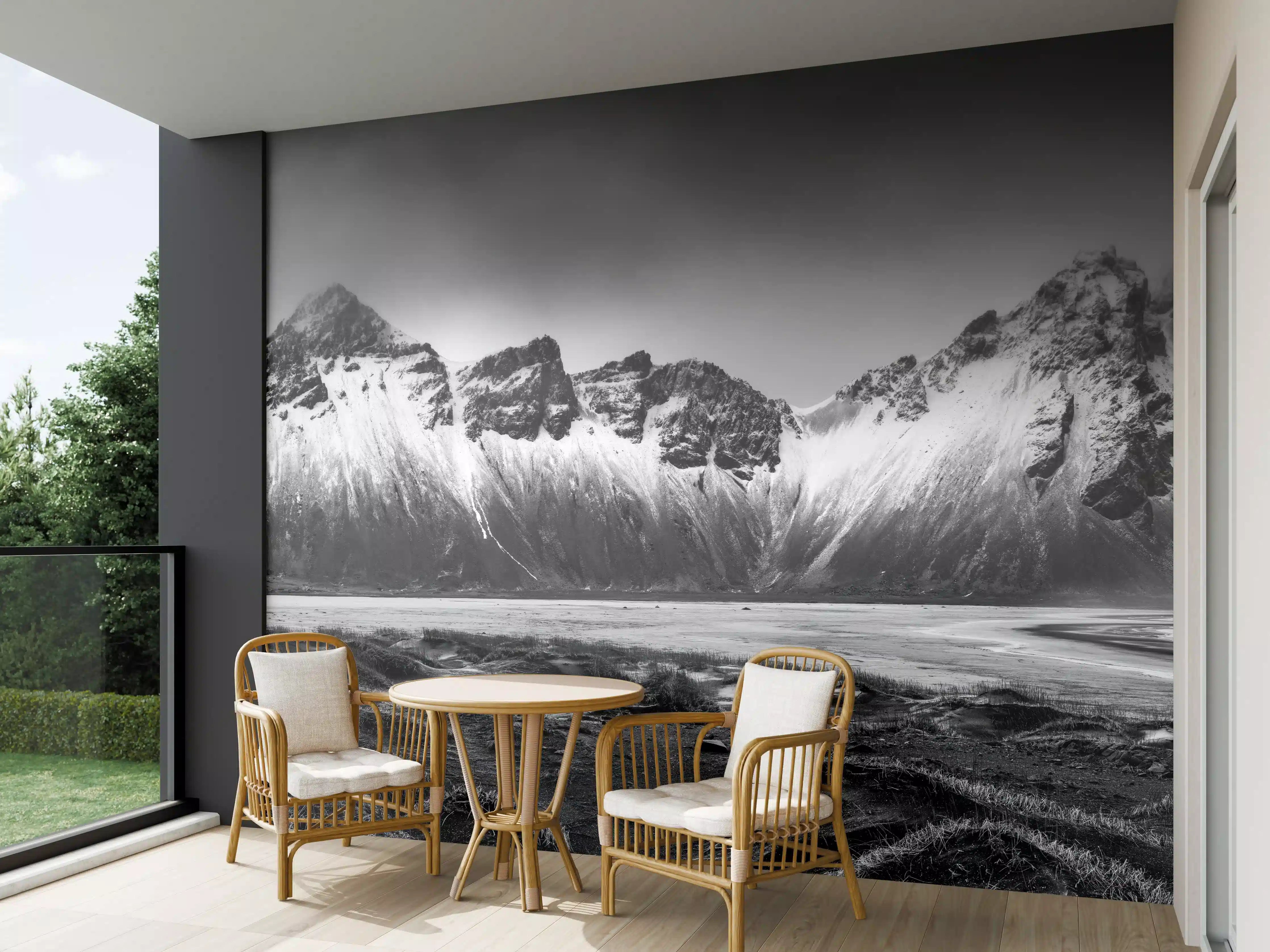 Wandverkleidung außen - Panorama - Bergkette Vestrahorn