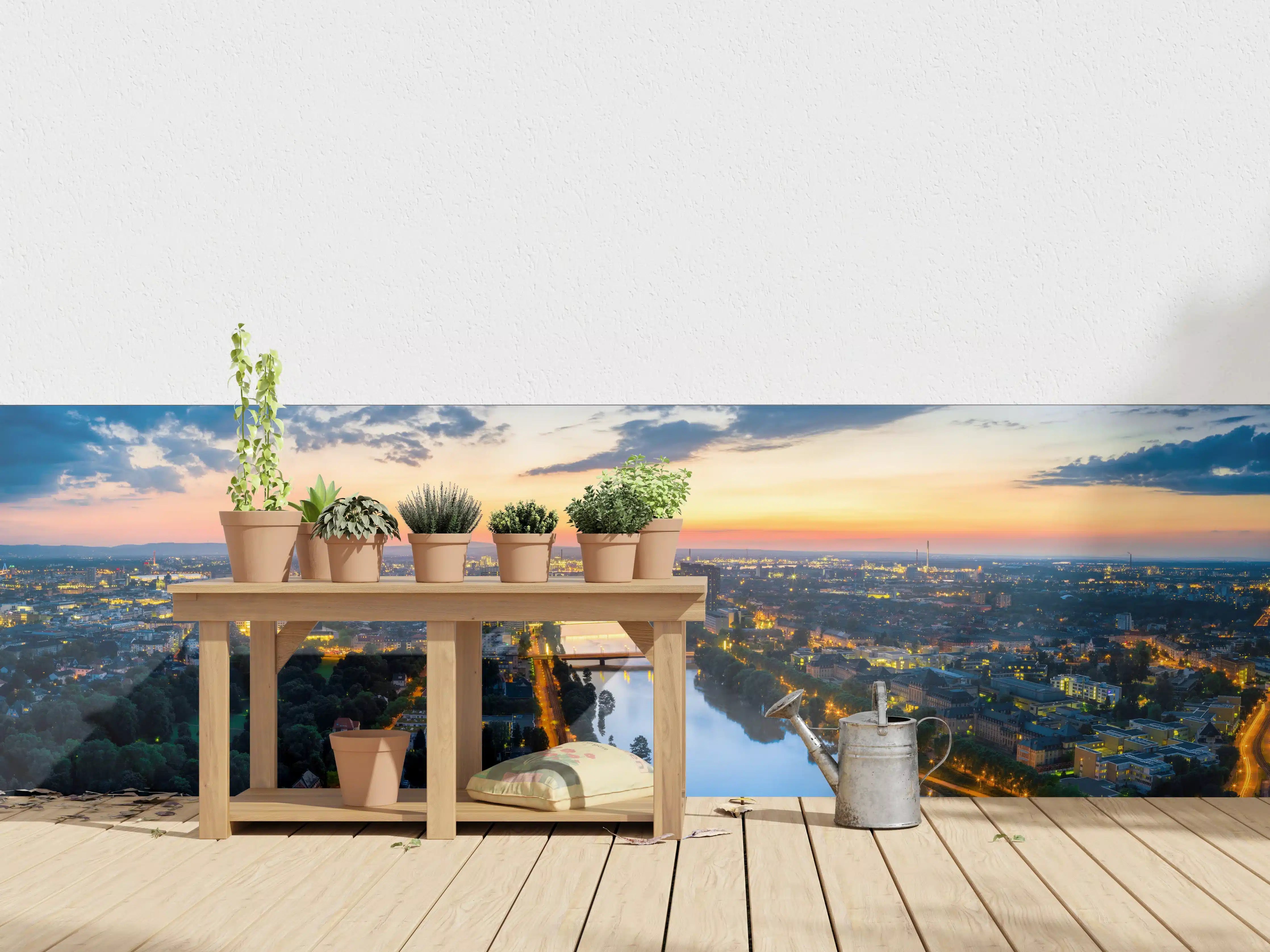Wandverkleidung außen - Panorama Mannheim und Ludwigshafen