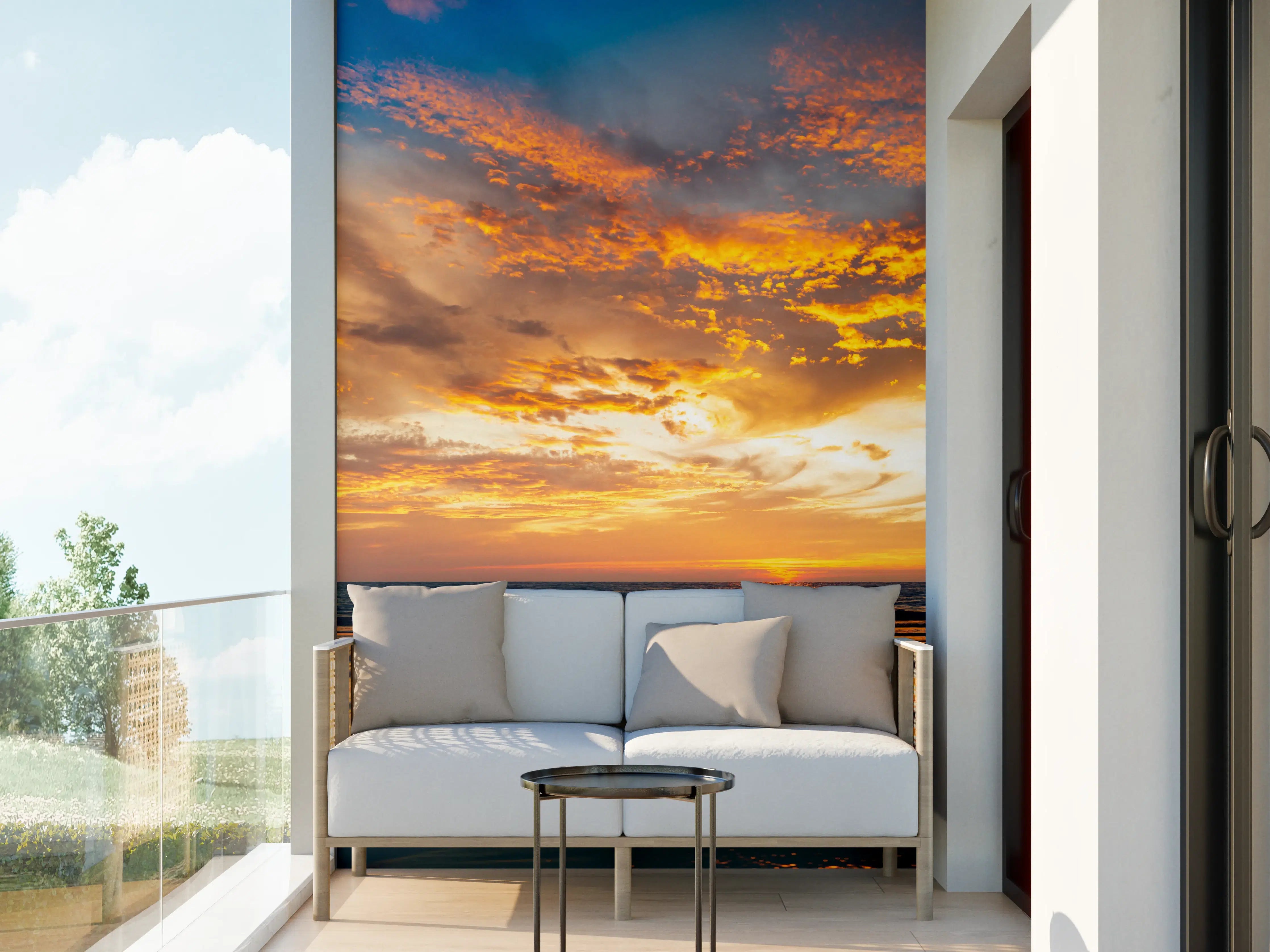 Wandverkleidung außen - Panorama Sonnenuntergang am Meer