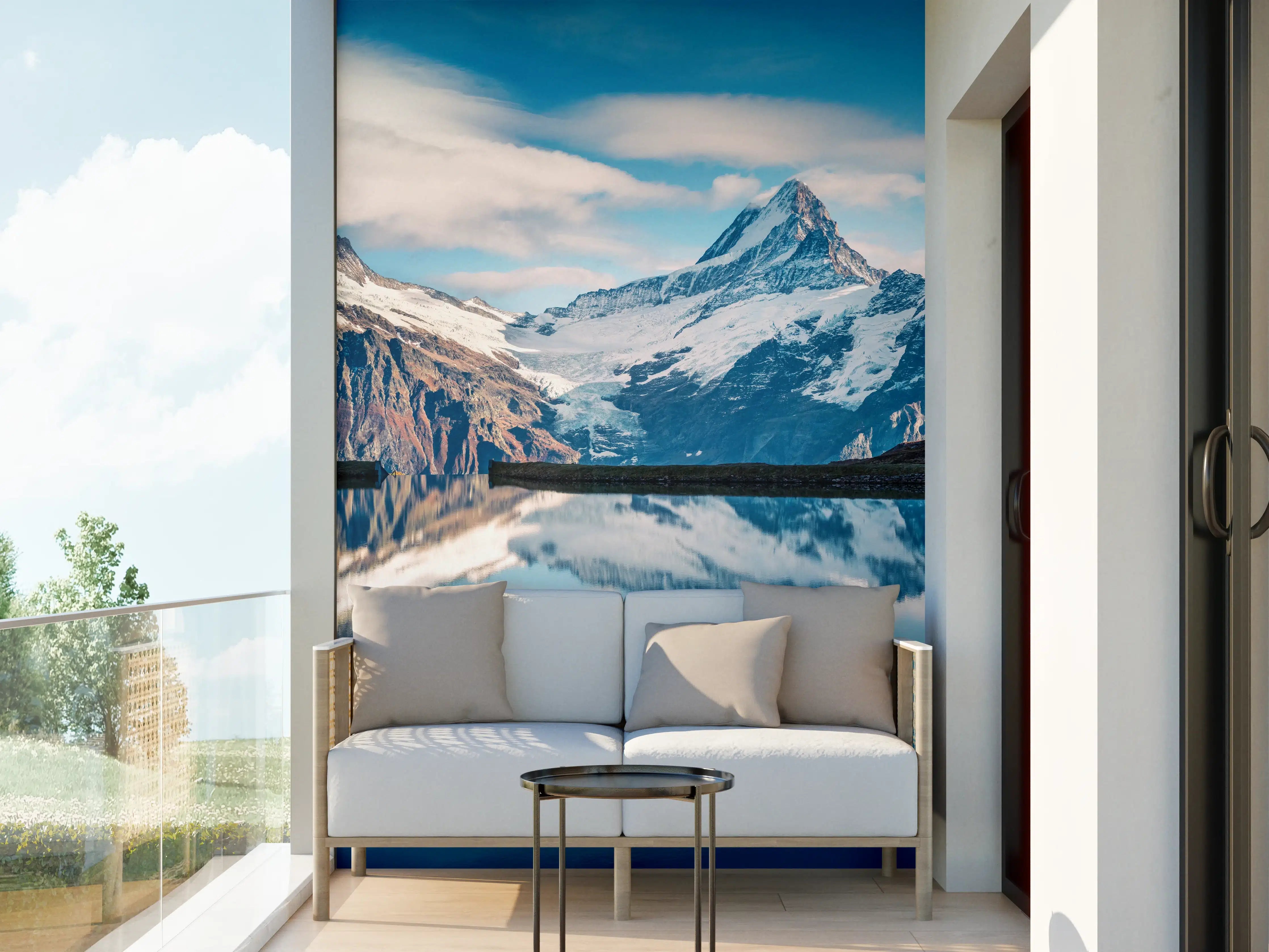 Wandverkleidung außen - Panoramablick auf Bachalpsee