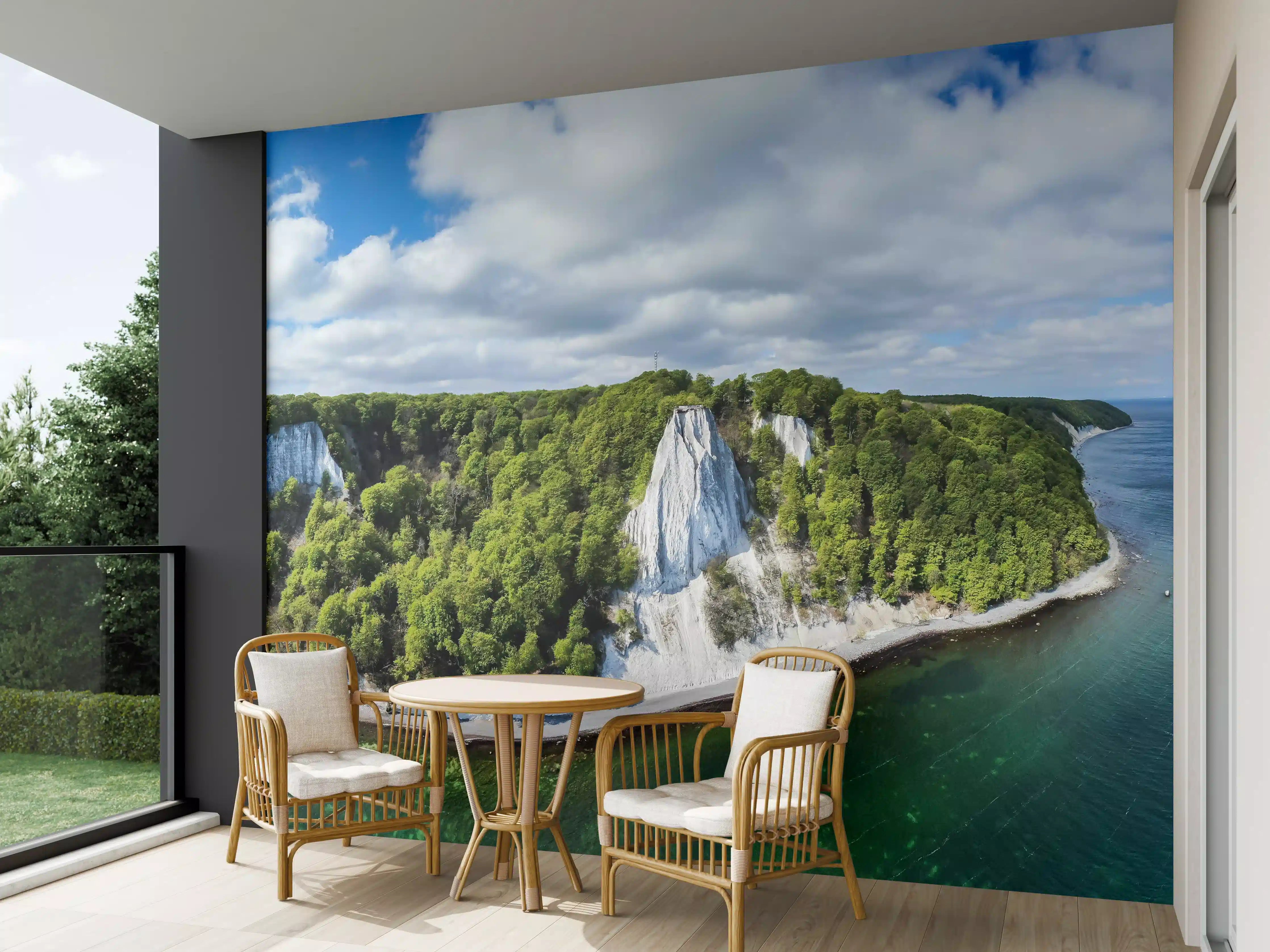 Wandverkleidung außen - Panoramablick auf den Königsstuhl - Rügen