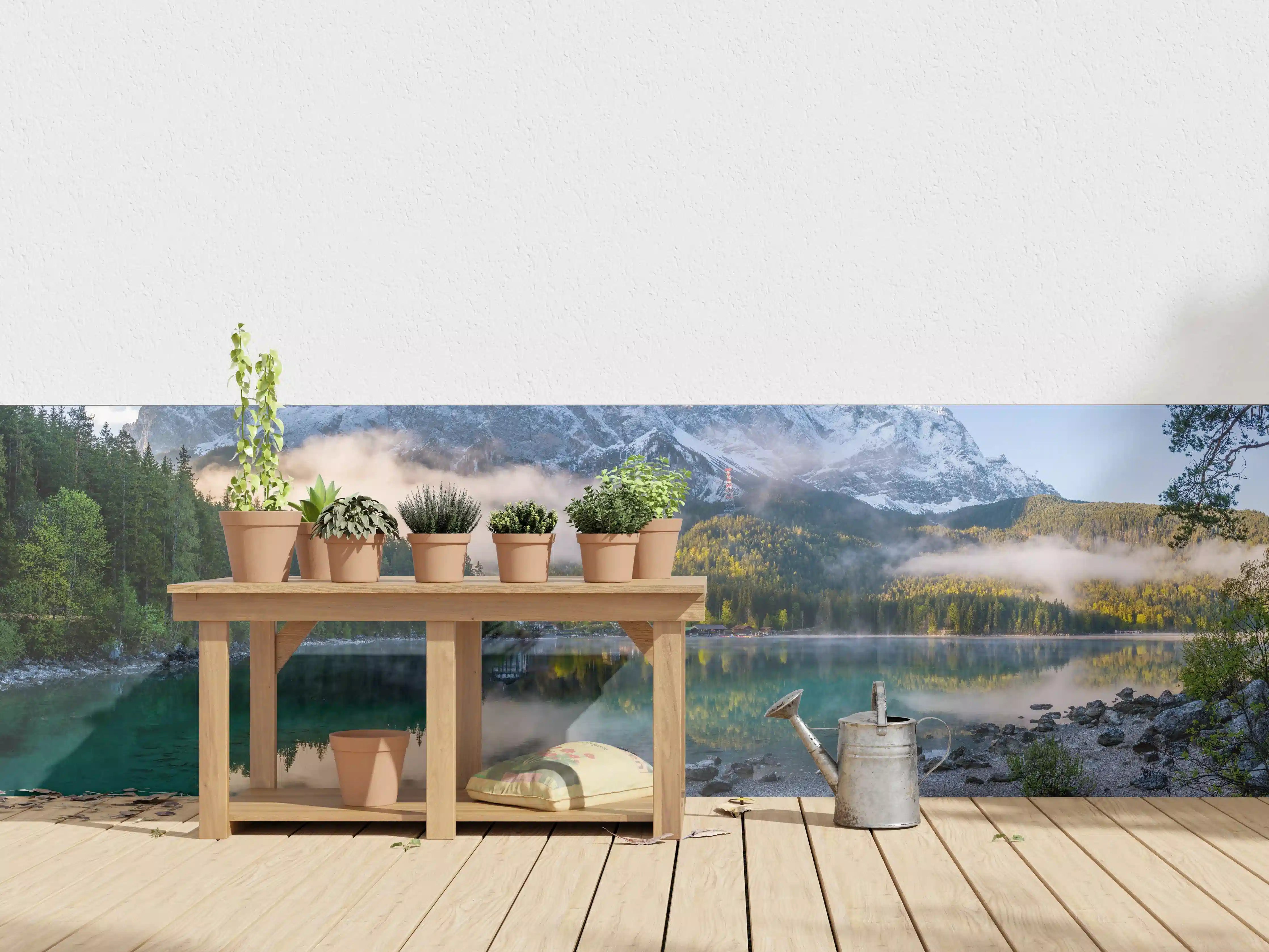 Wandverkleidung außen - Panoramablick auf die Zugspitze