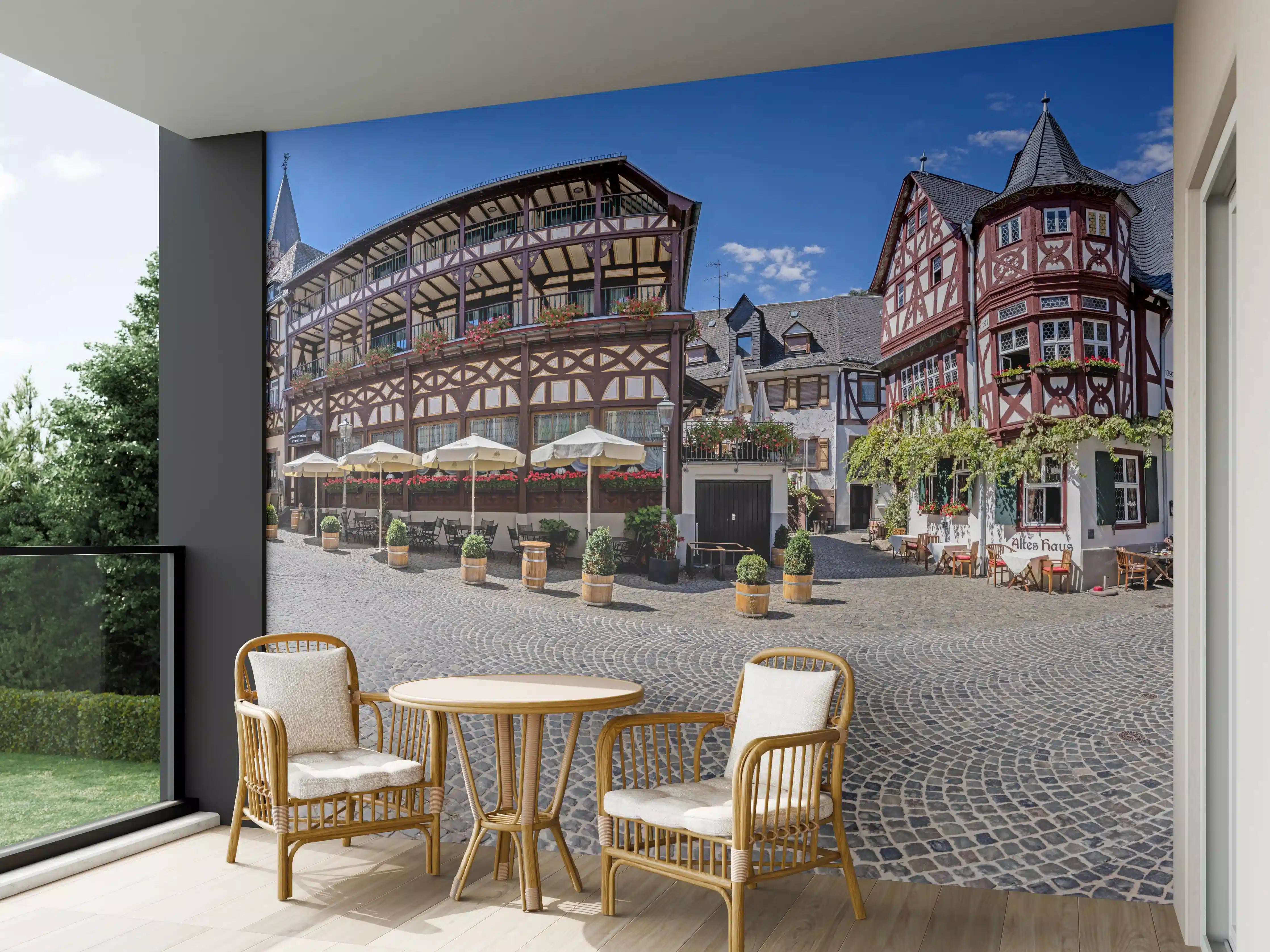 Wandverkleidung außen - Panoramablick über Bacharach