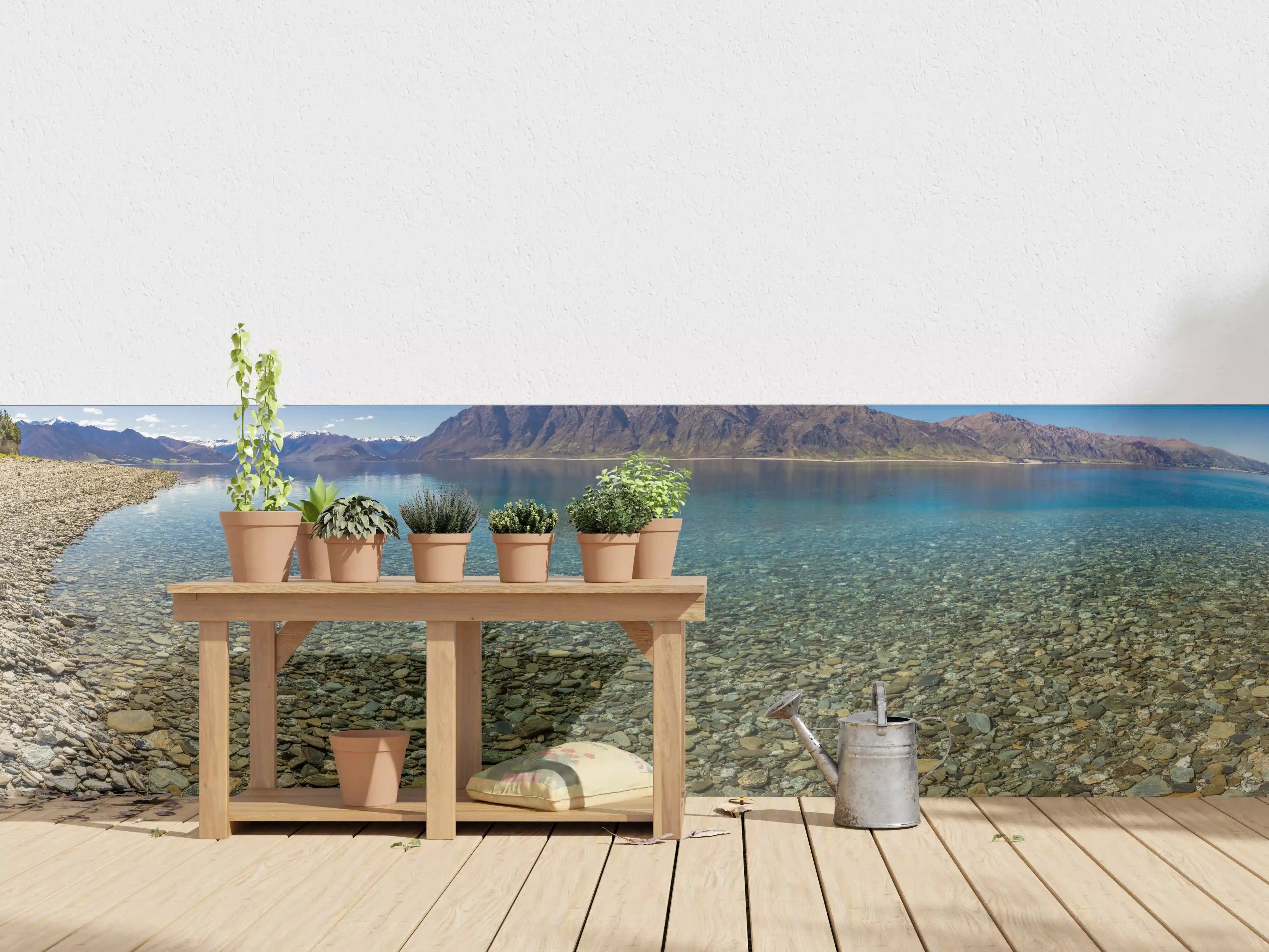 Wandverkleidung außen - Panoramafotos vom Hawea-See