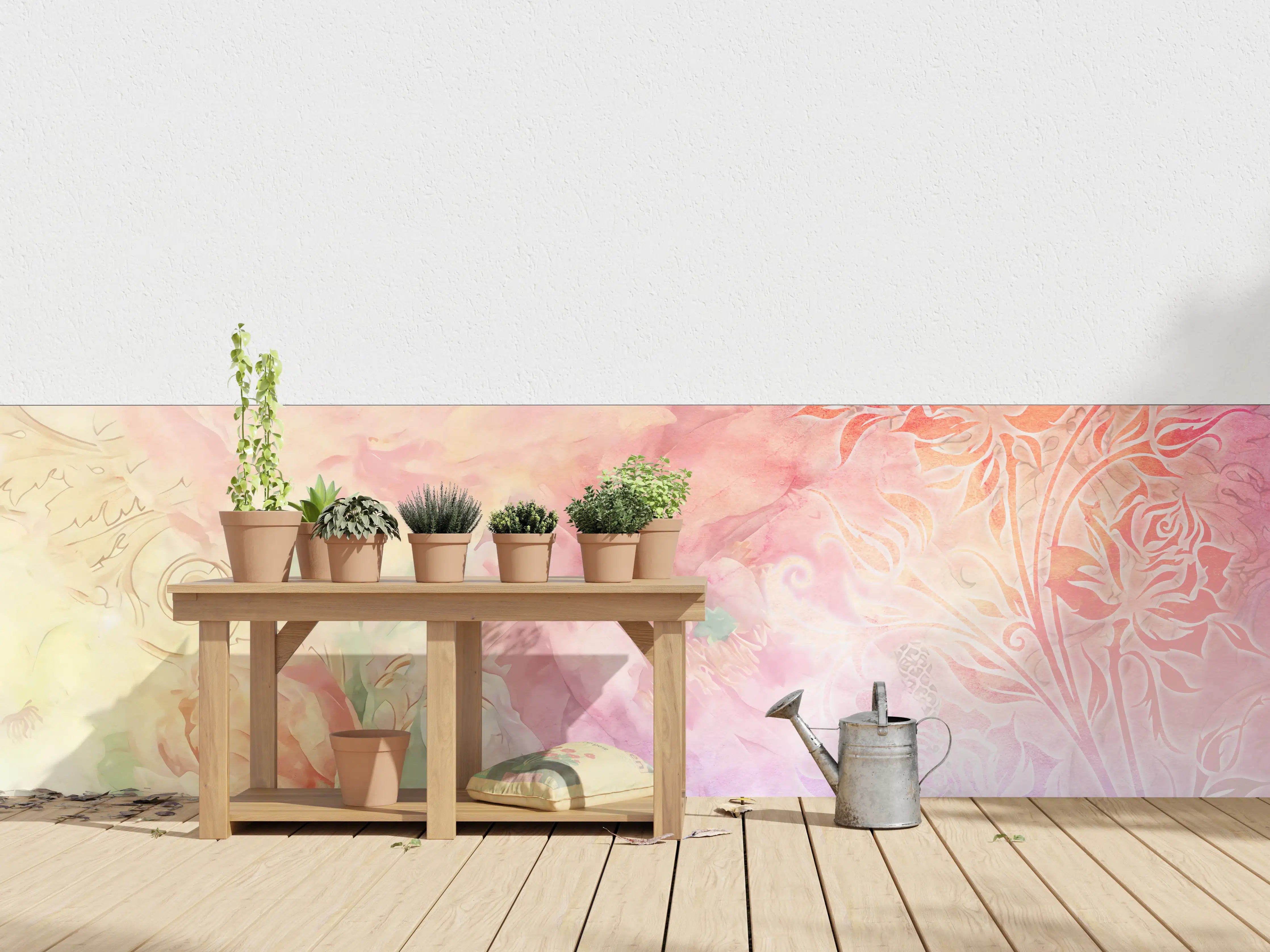 Wandverkleidung außen - Pastell-Blüten-Zauber Illustration