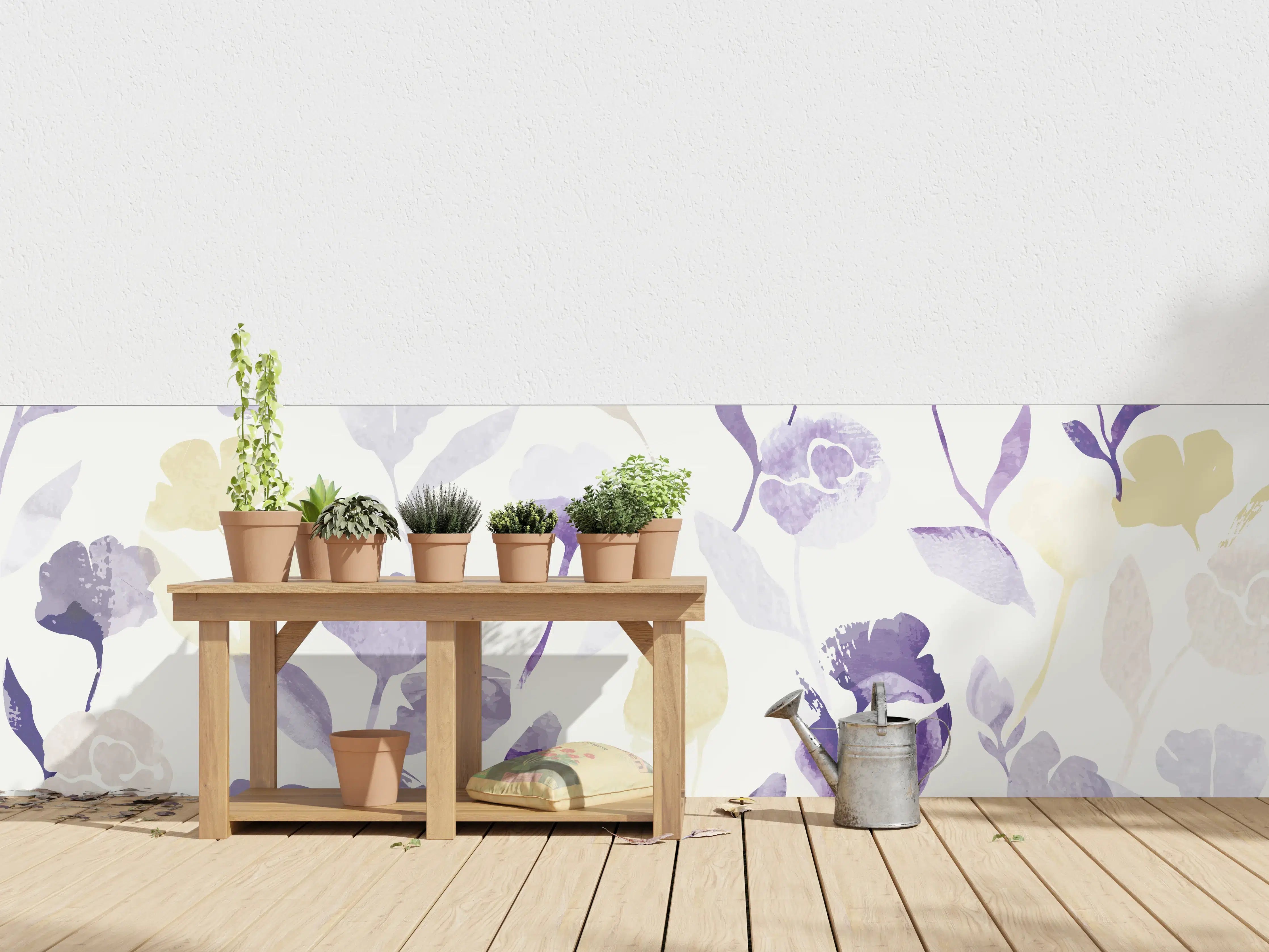Wandverkleidung außen - Pastell Blumen Aquarell Design