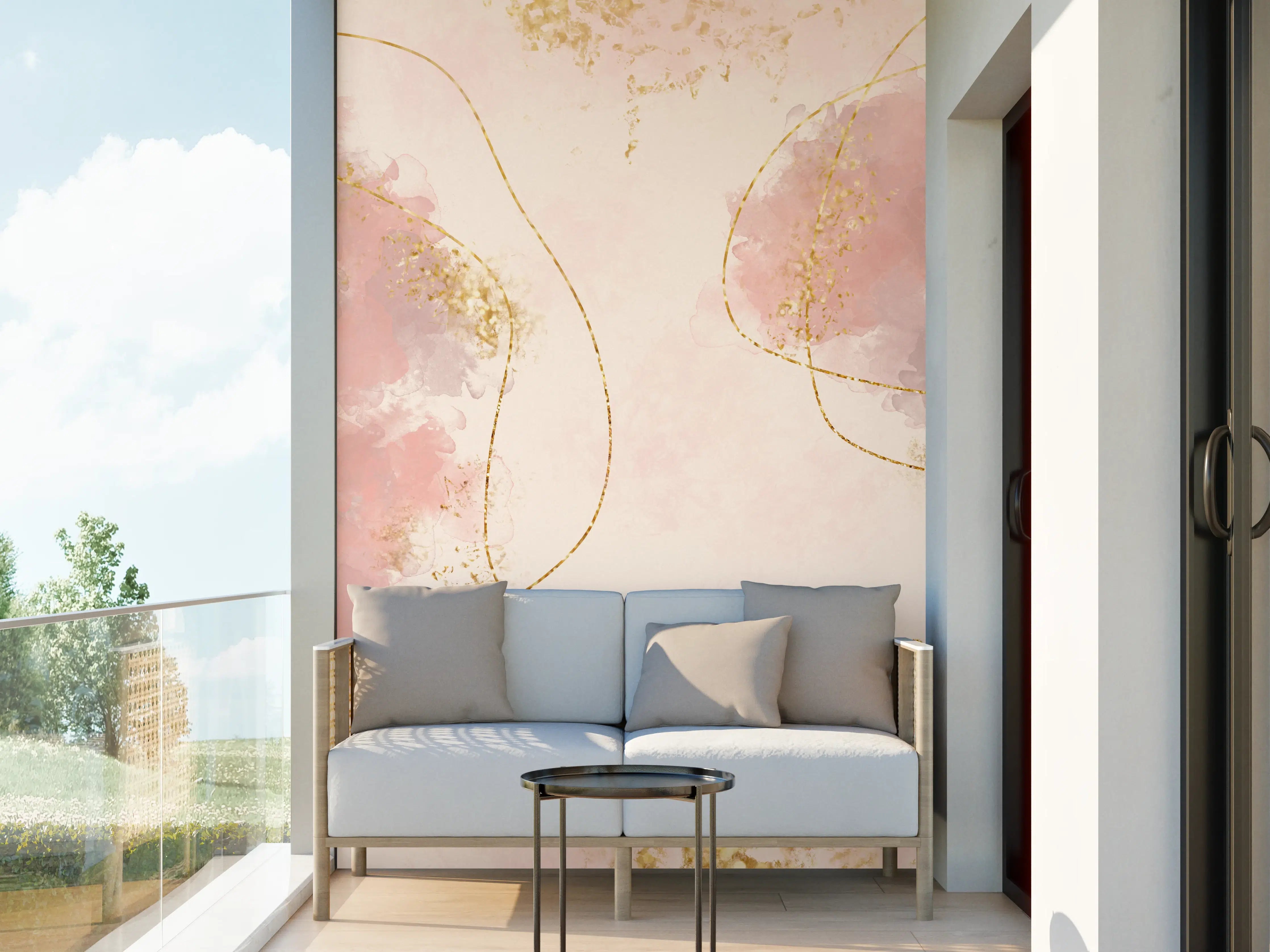 Wandverkleidung außen - Pastell Farben Zeichnung - Rosa