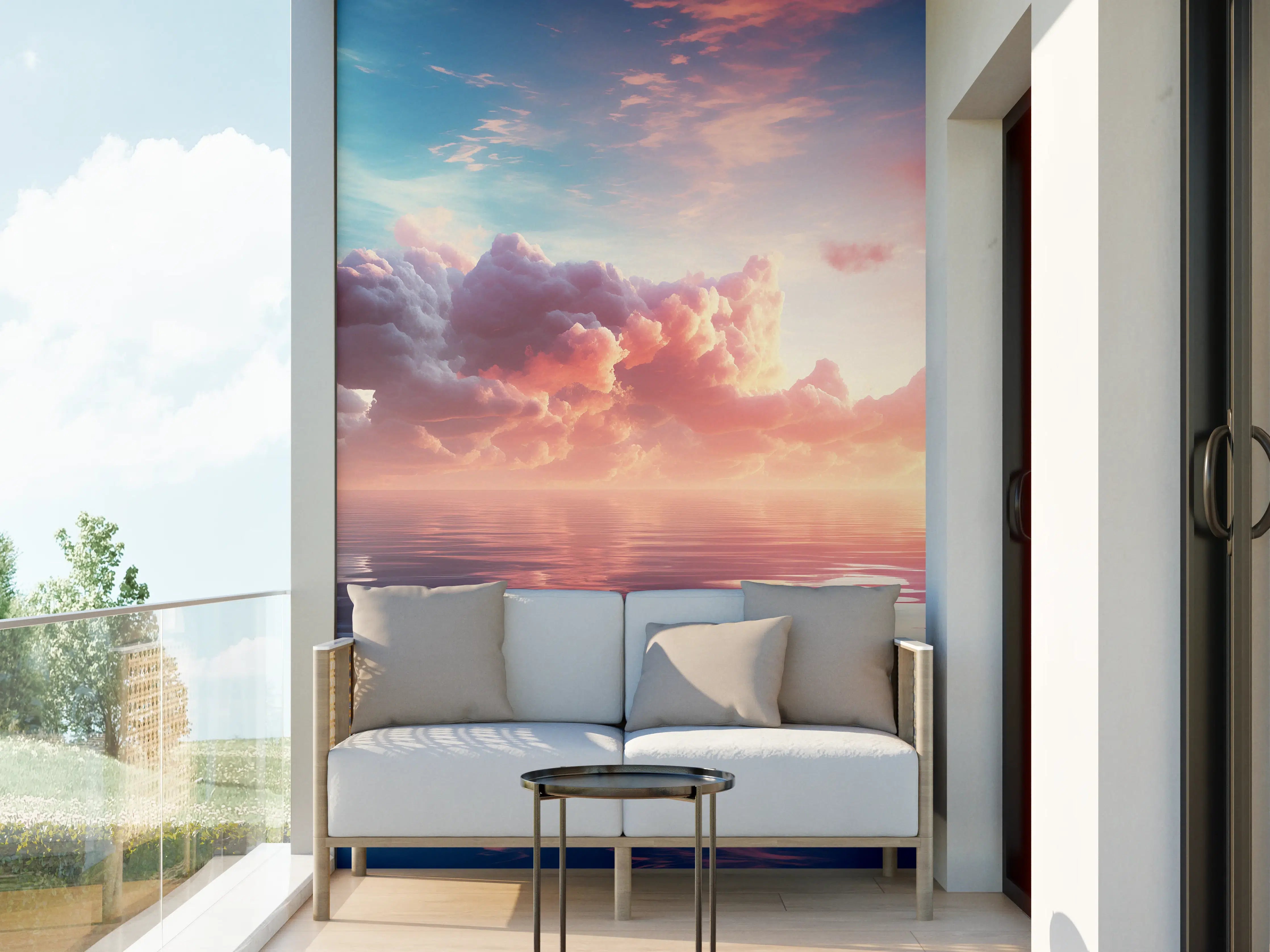 Wandverkleidung außen - Pastell-Sonnenuntergang über Meer
