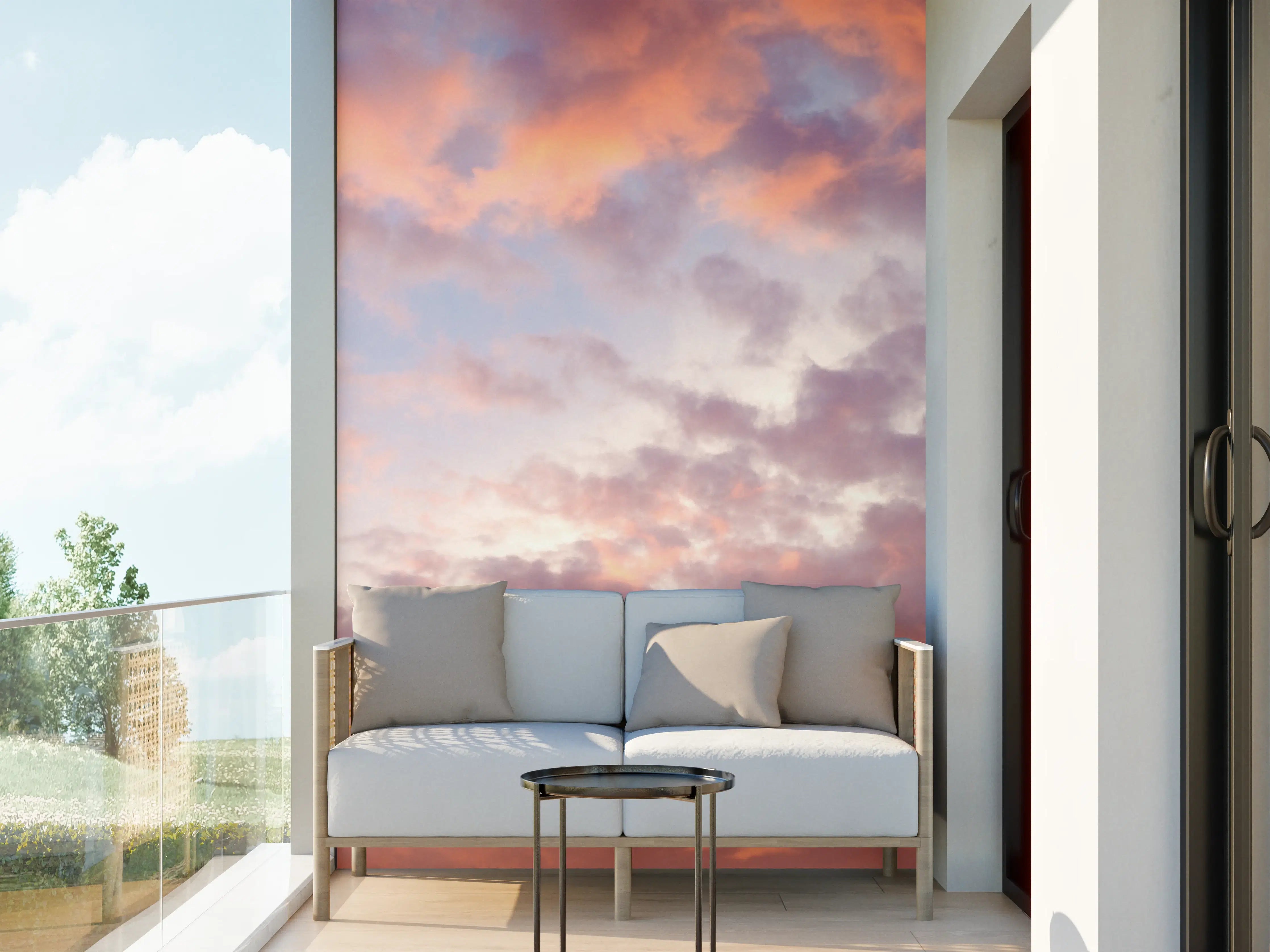Wandverkleidung außen - Pastell-Sonnenuntergangs-Himmel