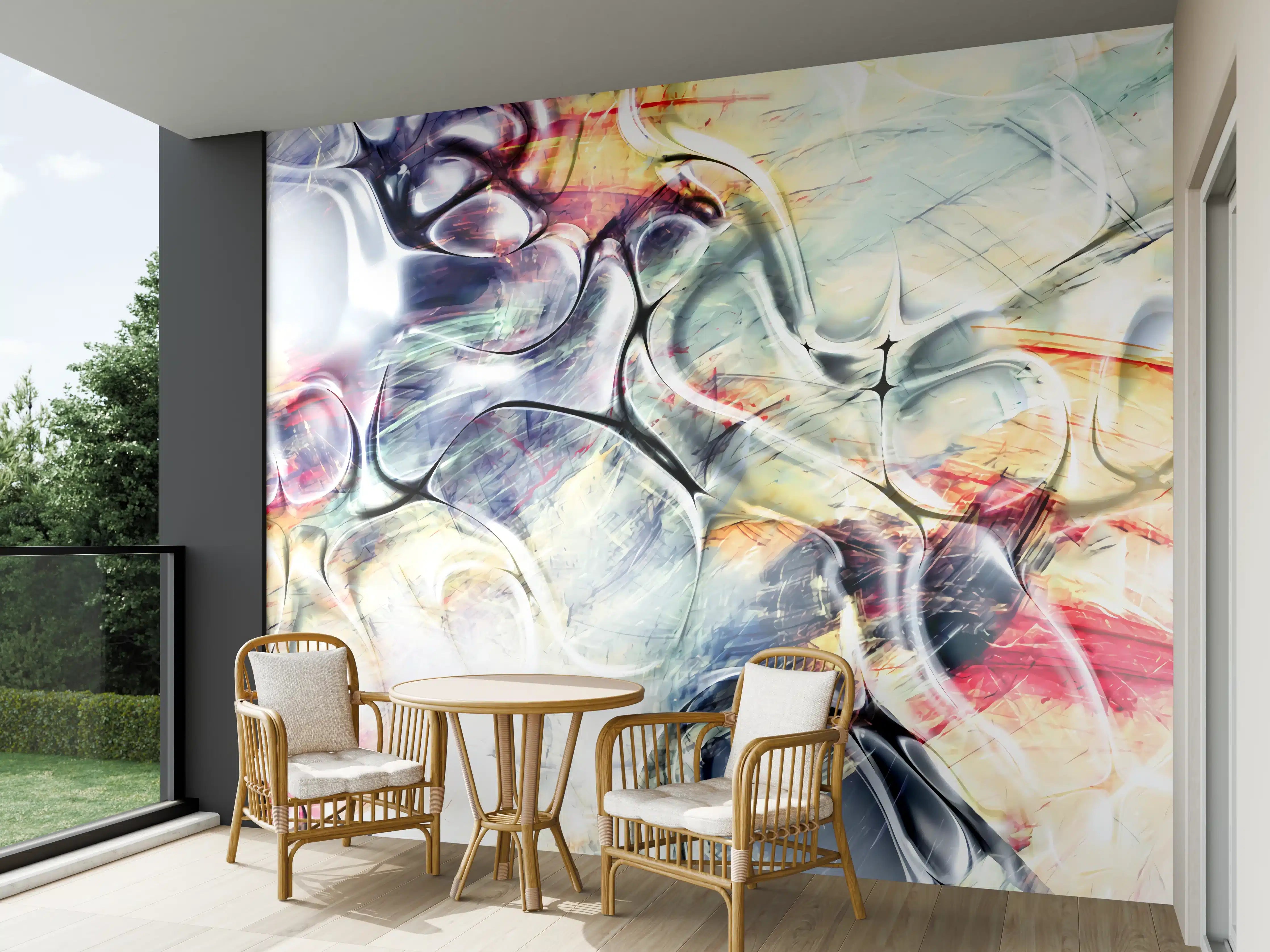Wandverkleidung außen - Pastellfarben Kunst