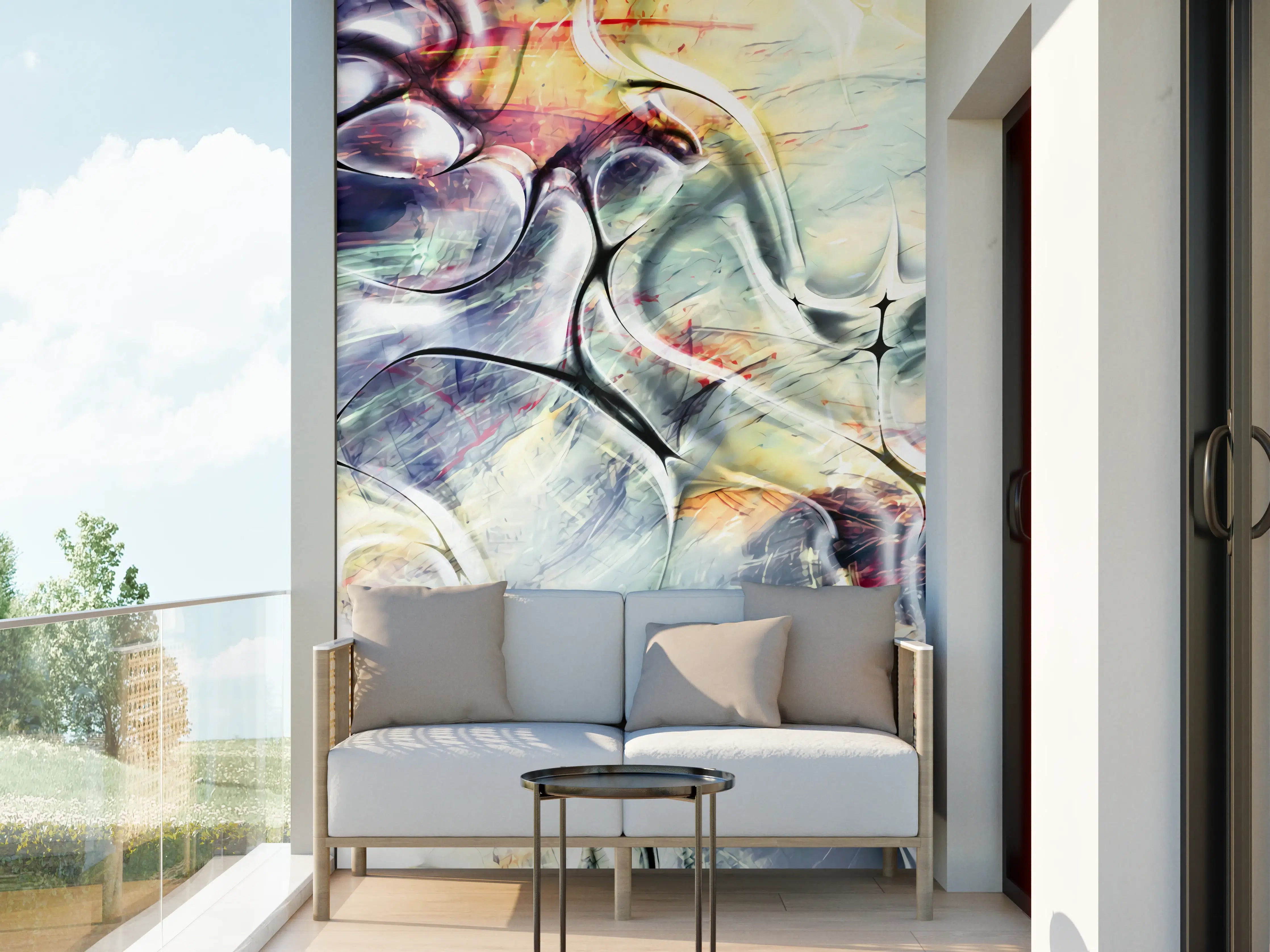 Wandverkleidung außen - Pastellfarben Kunst