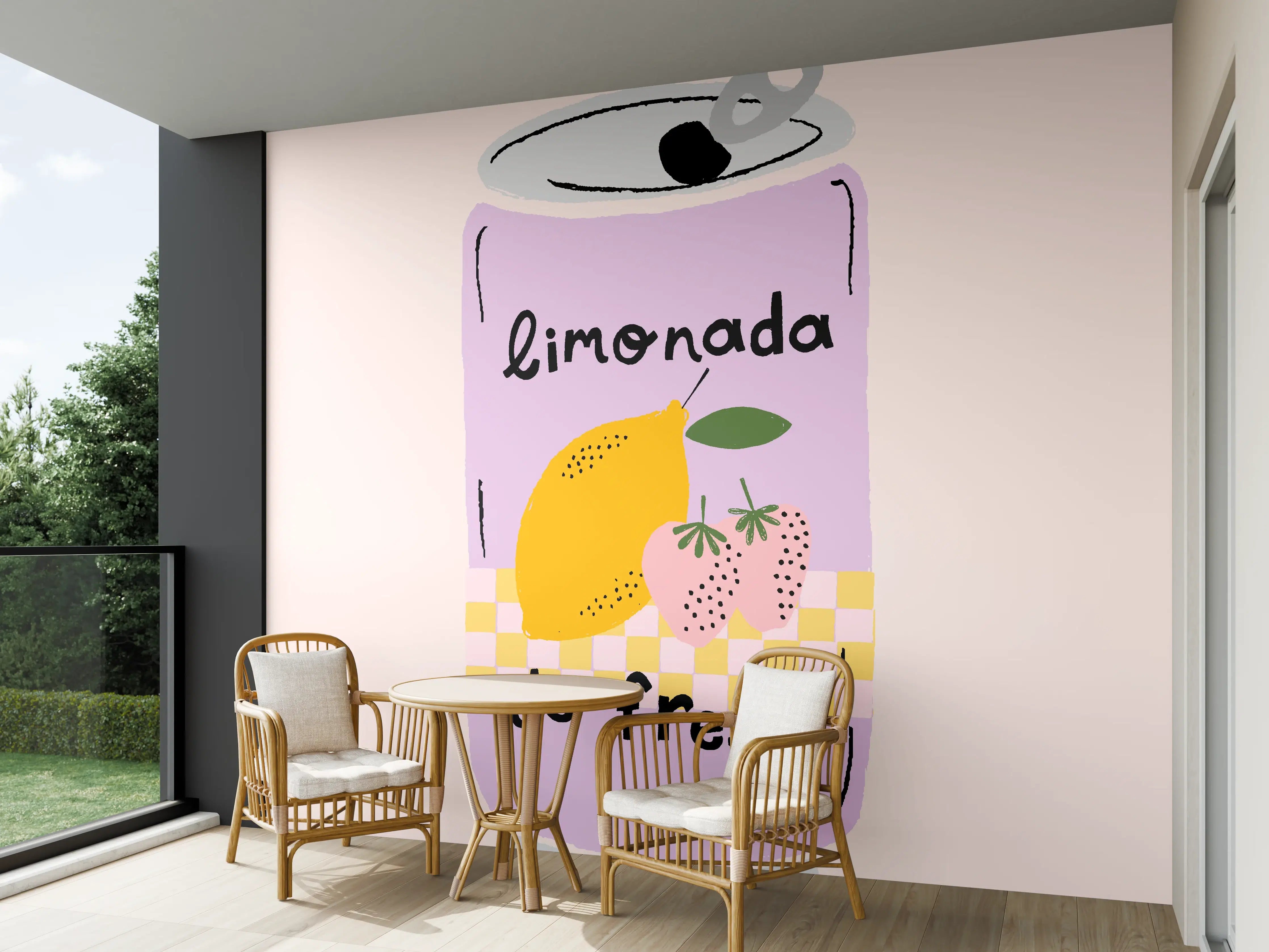 Wandverkleidung außen - Pastellfarbene Limonaden-Dose