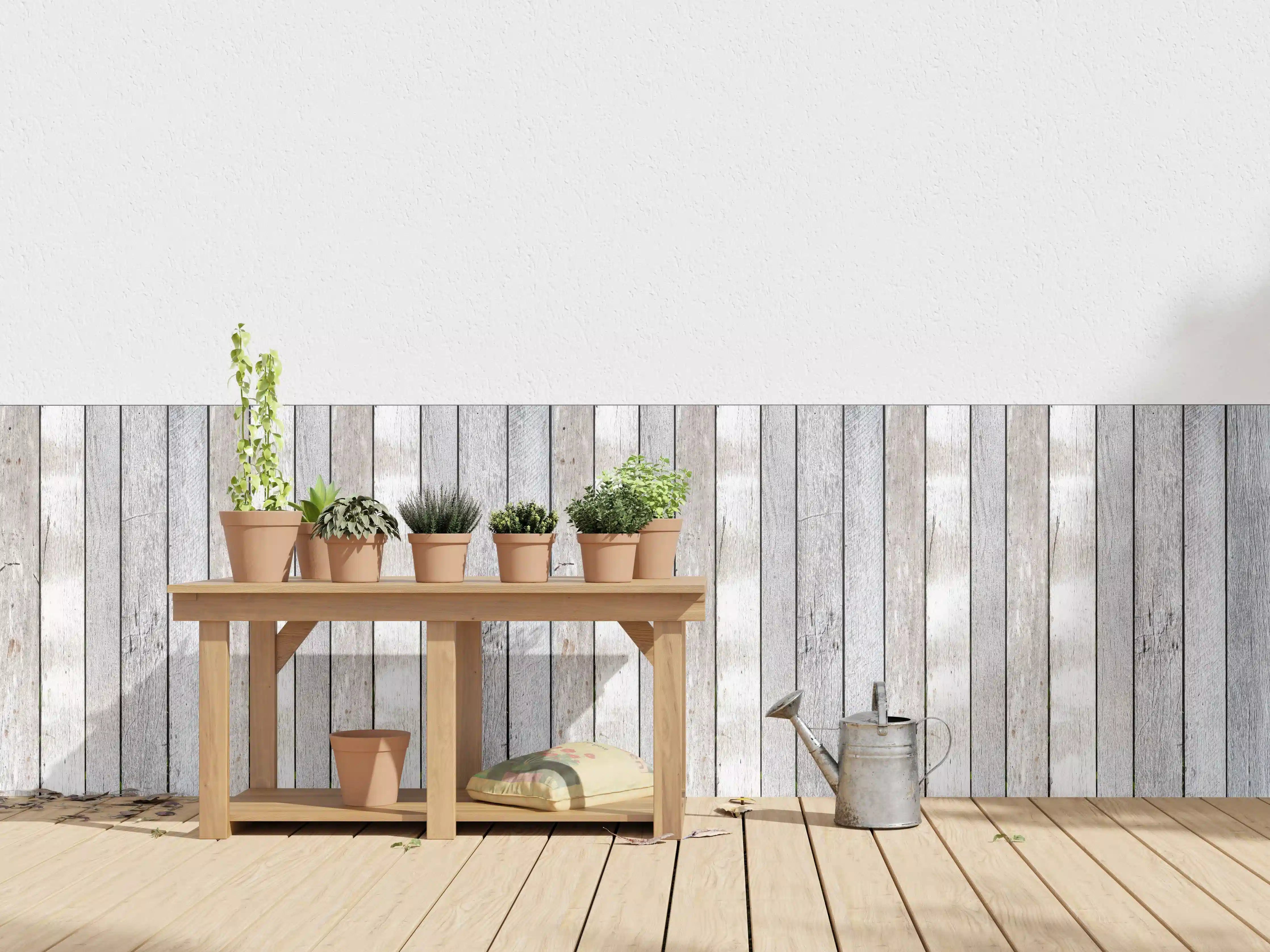 Wandverkleidung außen - Pastellfarbene Vintage Holzwand