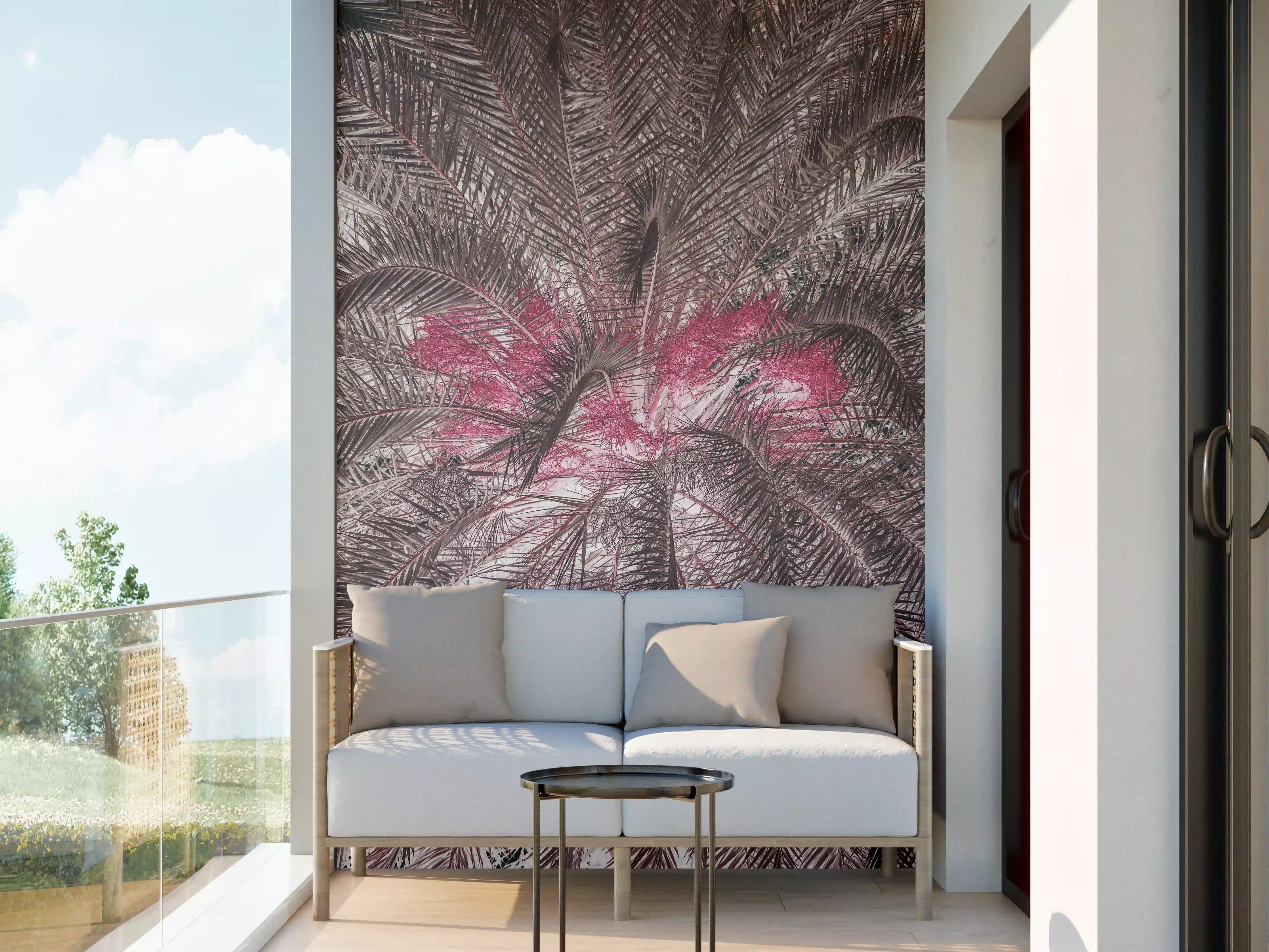Wandverkleidung außen - Pink-Purple Palm Leaf Texture
