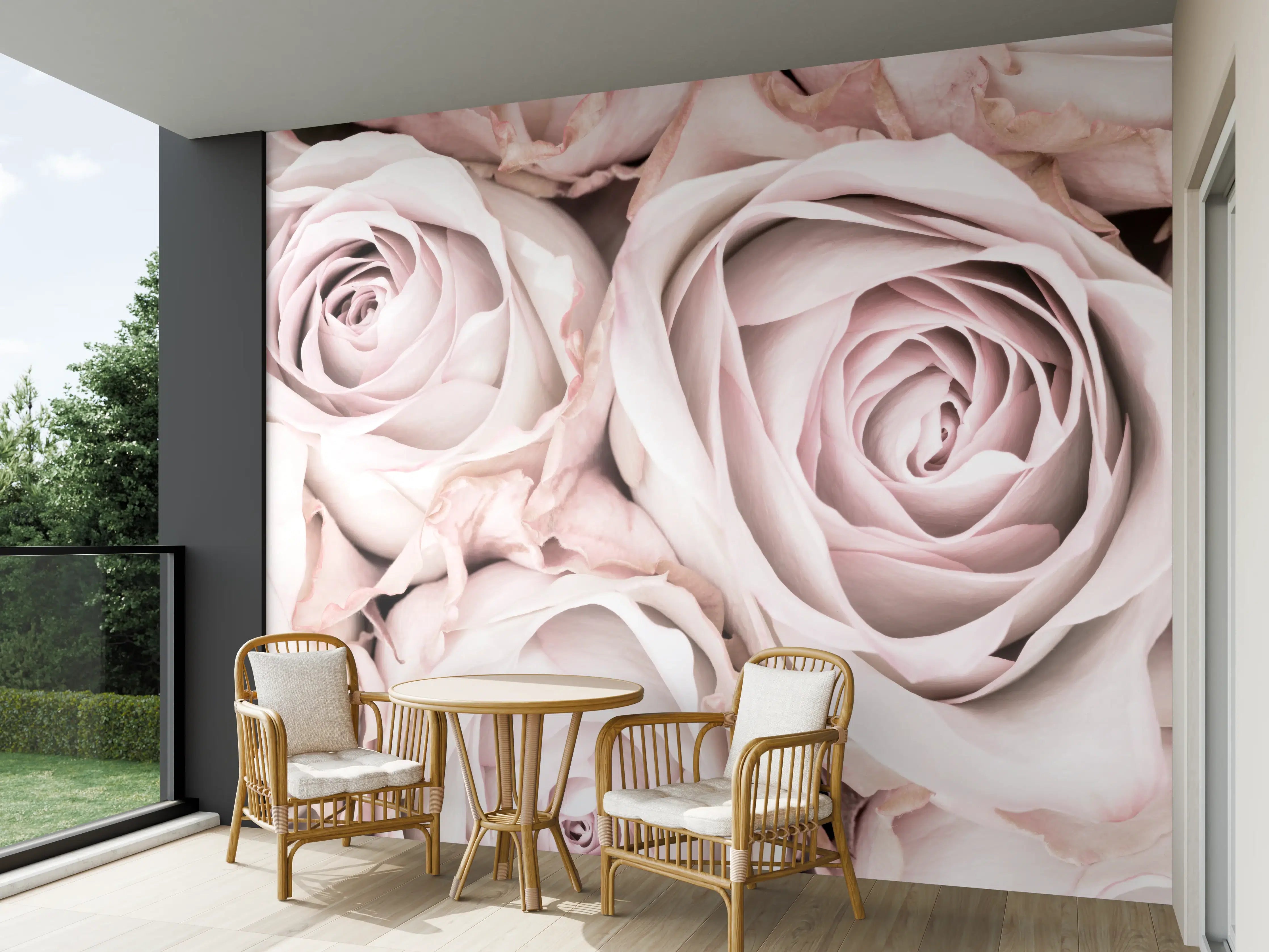 Wandverkleidung außen - Pinke Rosen - Floral