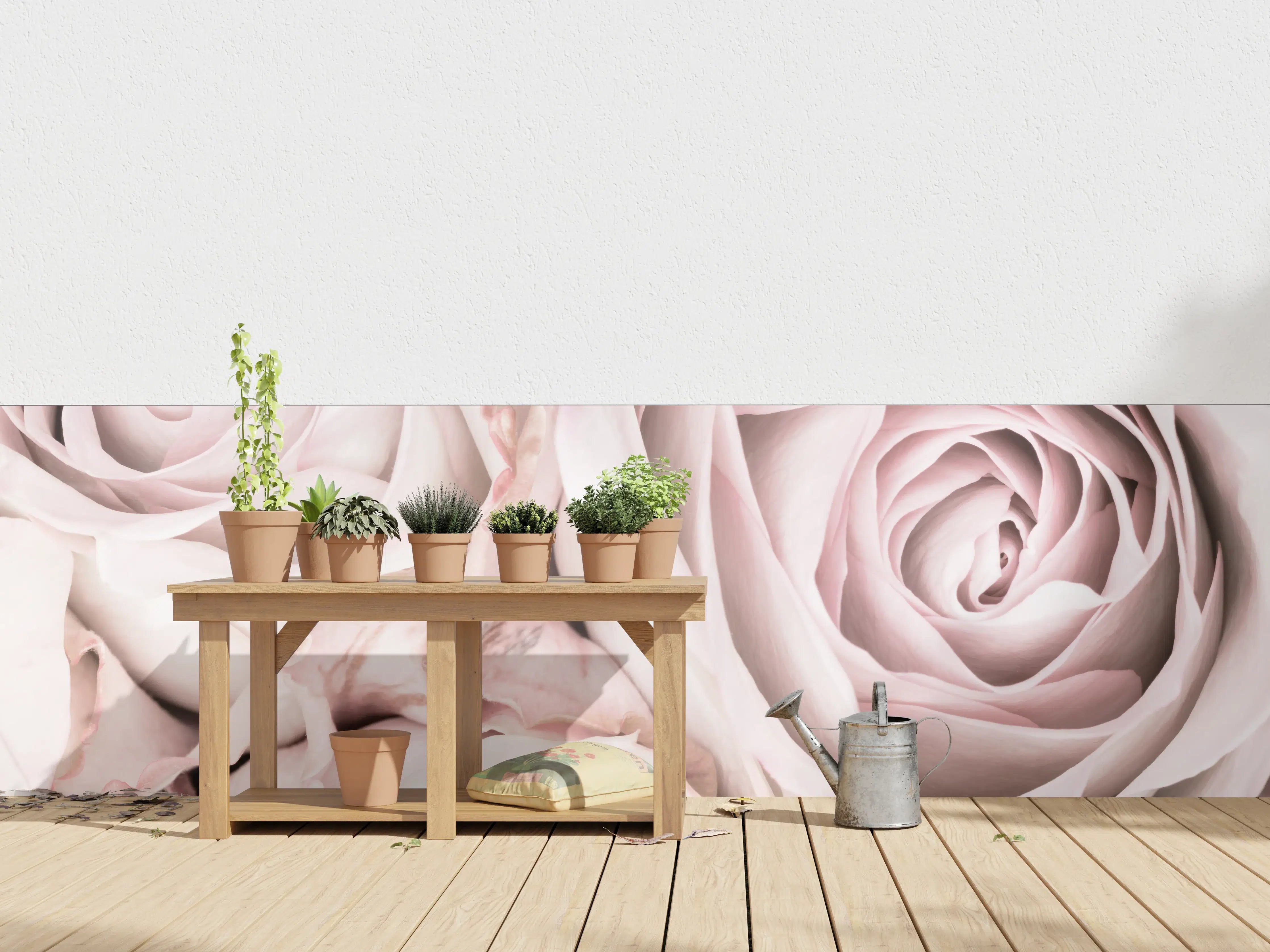 Wandverkleidung außen - Pinke Rosen - Floral